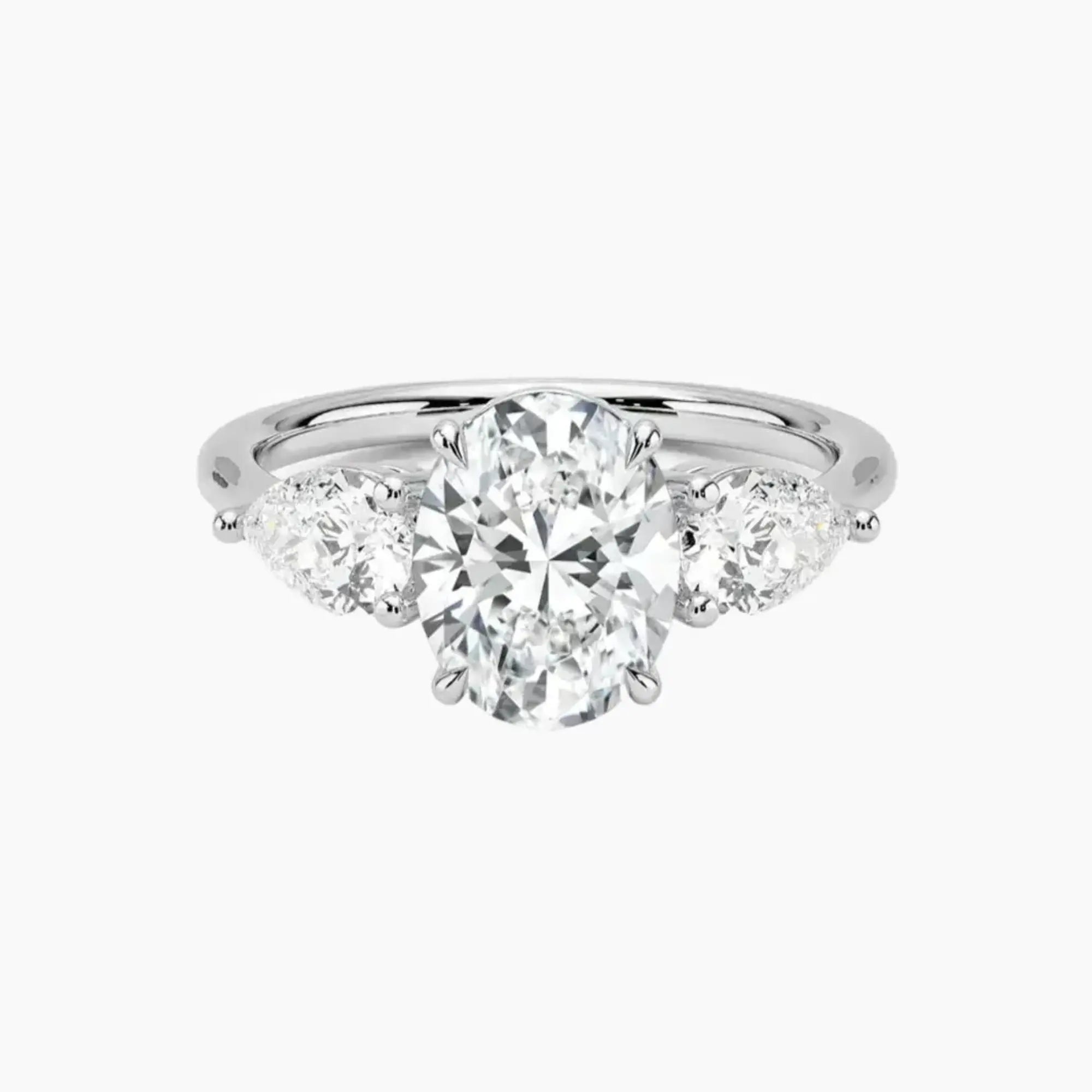 OBSER072 - Calliope Three Stone Oval engagement ring setting view 1