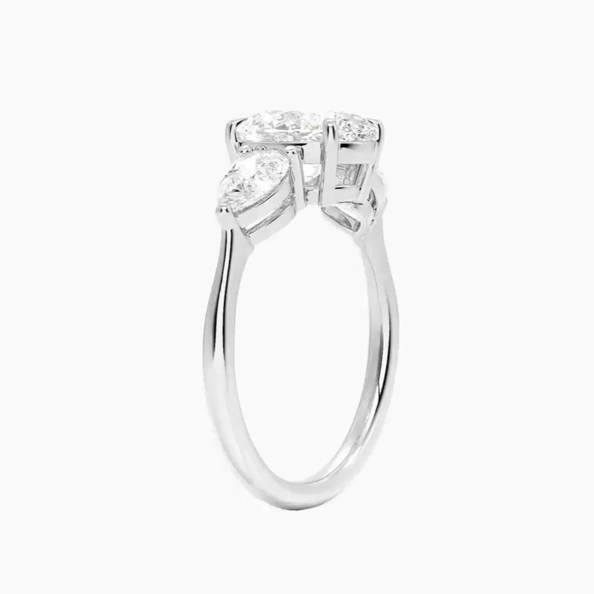 OBSER072 - Calliope Three Stone Oval engagement ring setting view 2