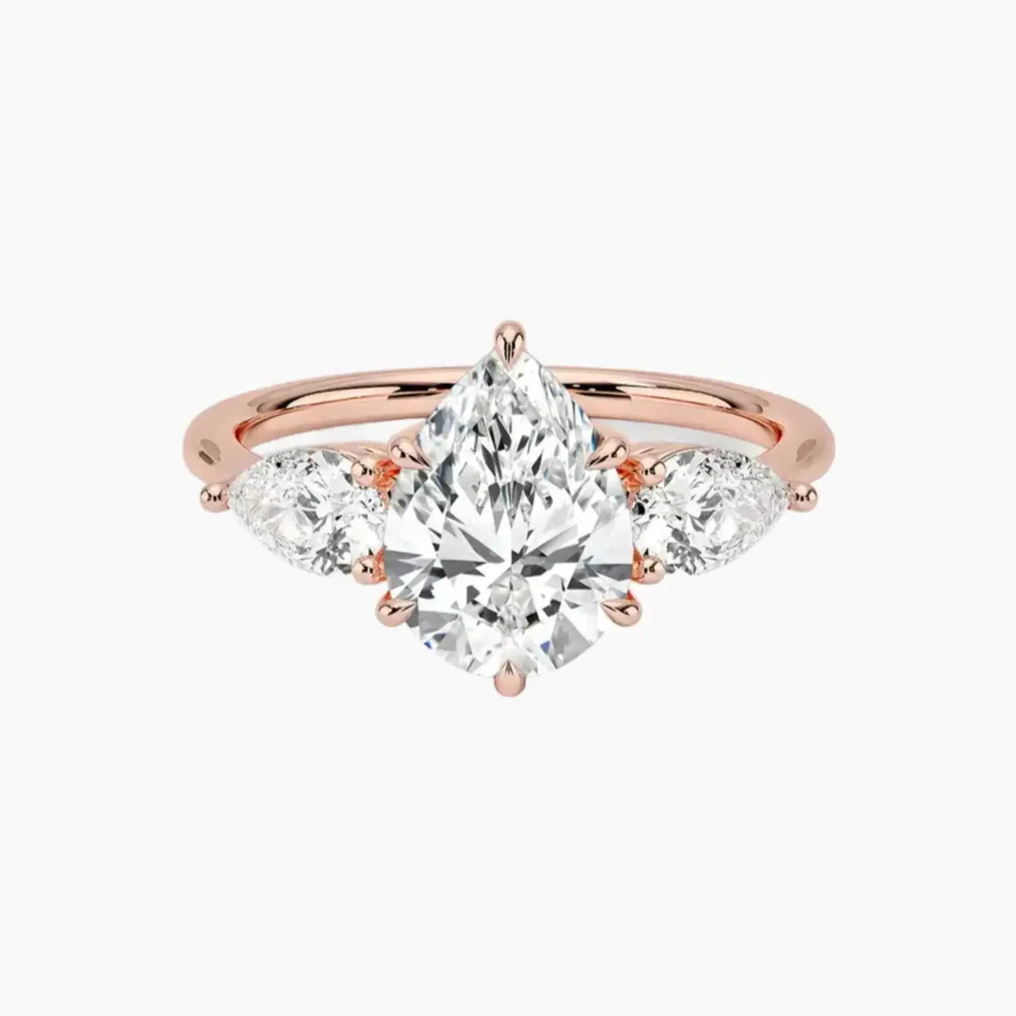 OBSER643 - Calliope Three Stone Pear engagement ring setting view 4