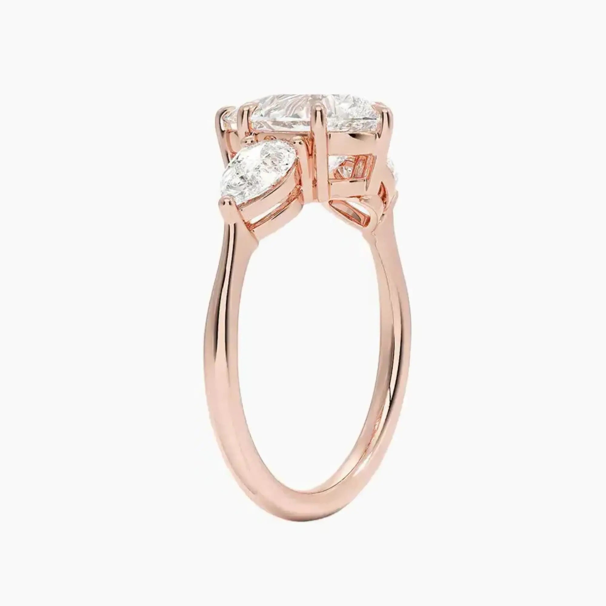 OBSER643 - Calliope Three Stone Pear engagement ring setting view 5