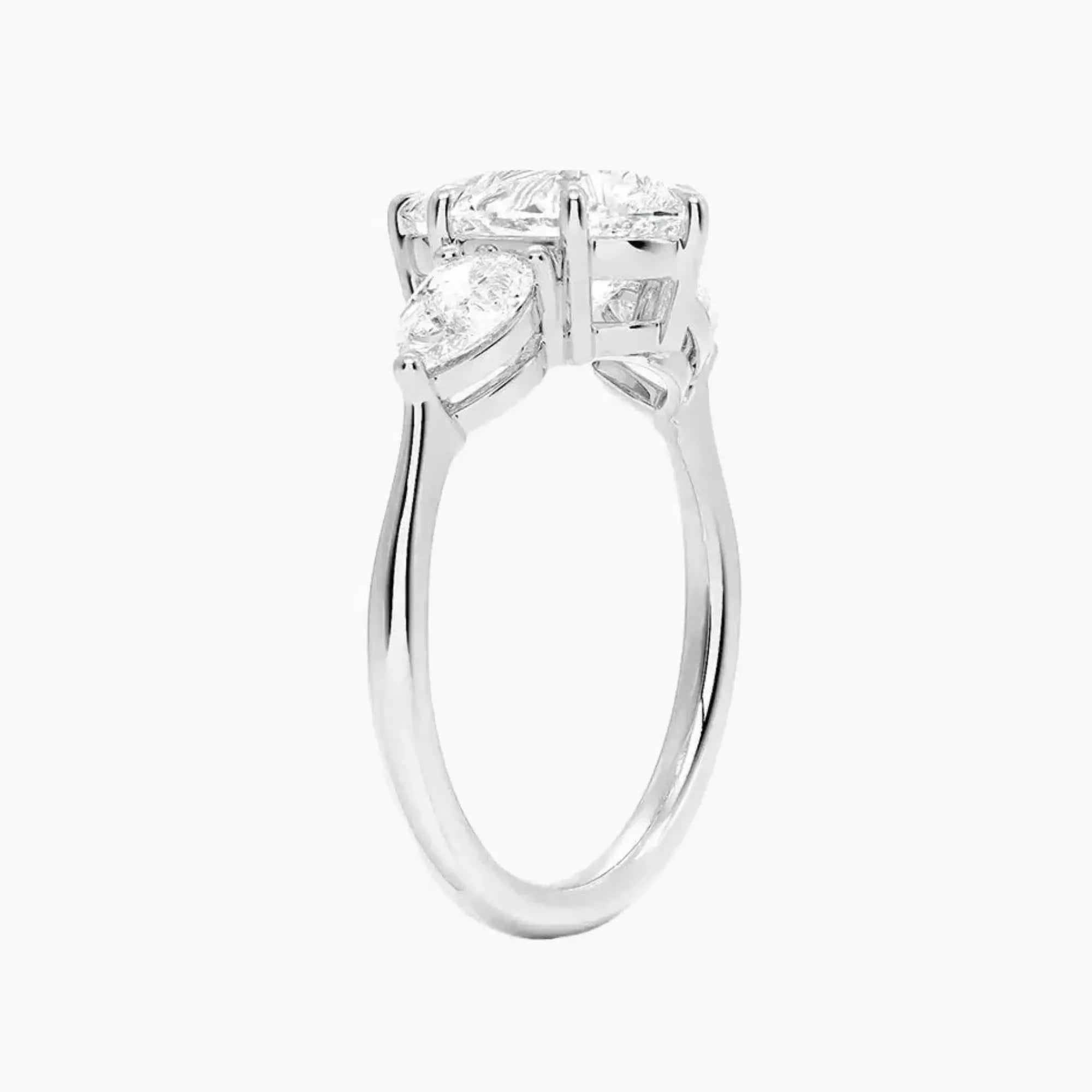OBSER643 - Calliope Three Stone Pear engagement ring setting view 2