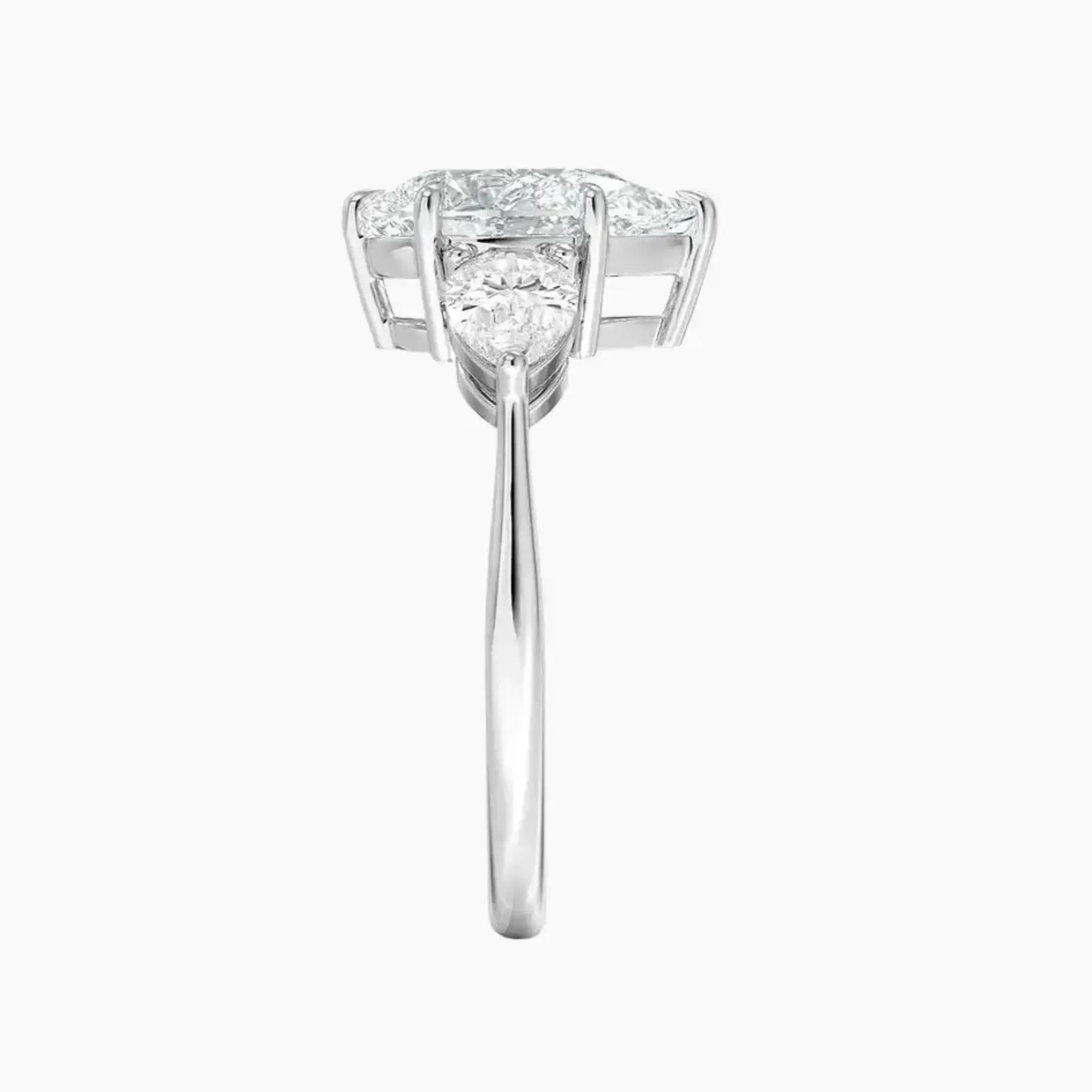 OBSER643 - Calliope Three Stone Pear engagement ring setting view 3