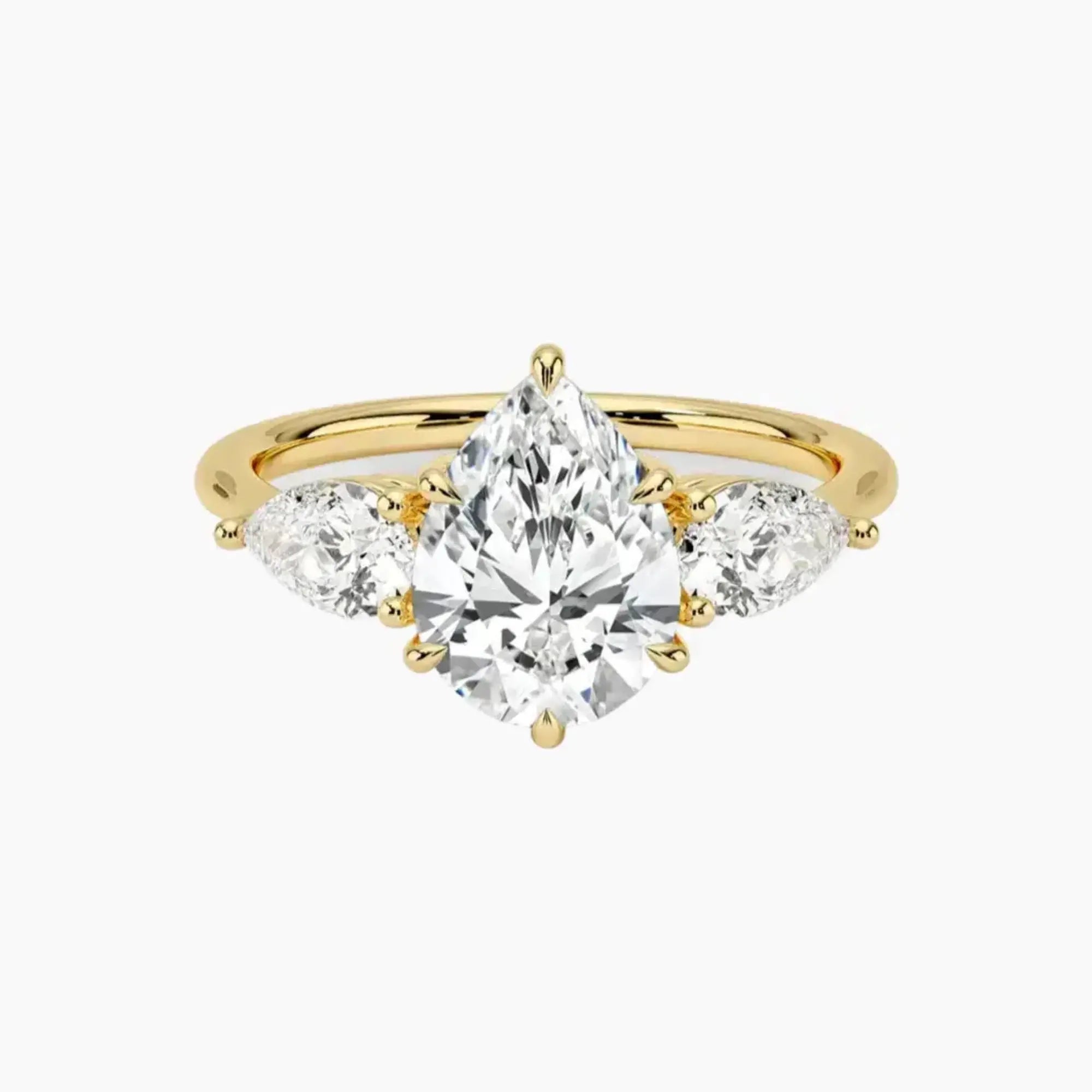 OBSER643 - Calliope Three Stone Pear engagement ring setting view 7