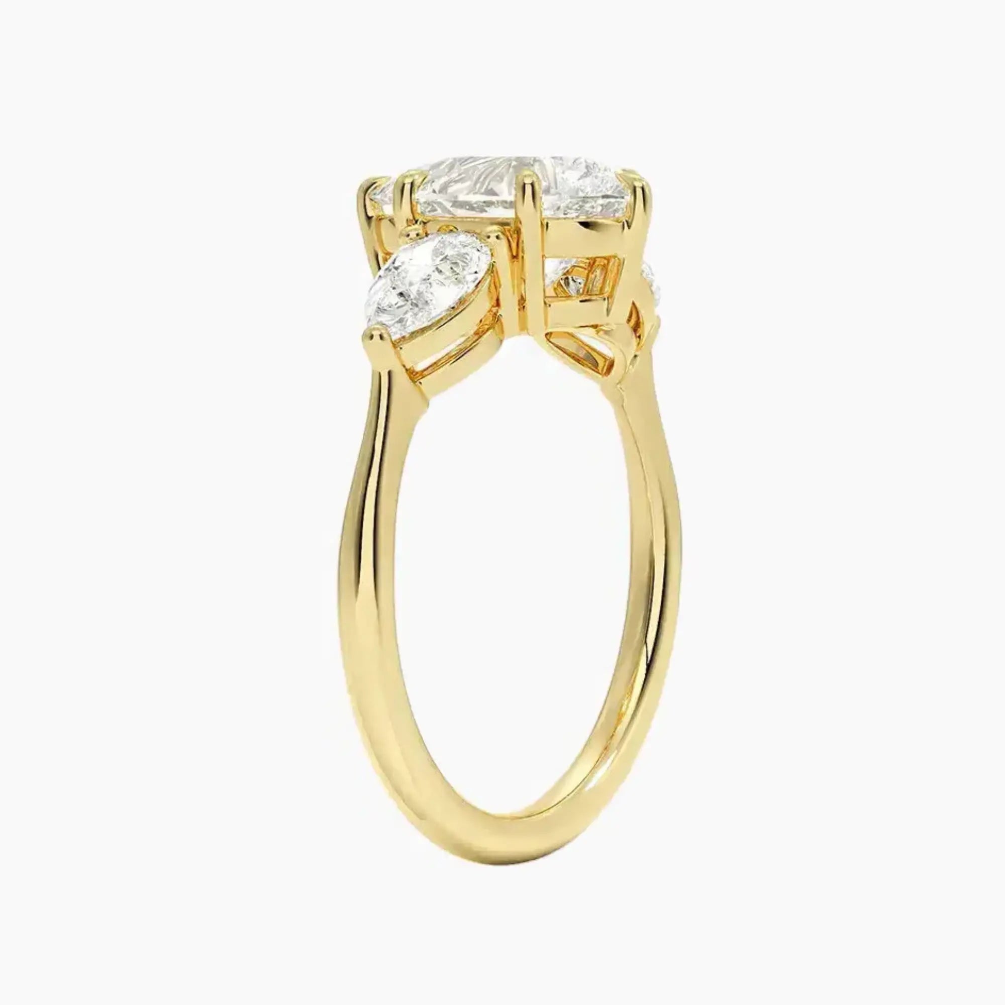 OBSER643 - Calliope Three Stone Pear engagement ring setting view 8