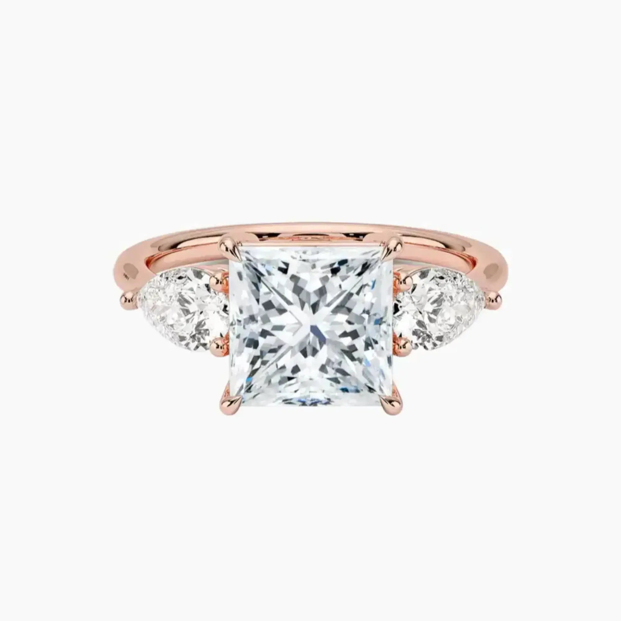 OBSER642 - Calliope Three Stone Princess engagement ring setting view 4