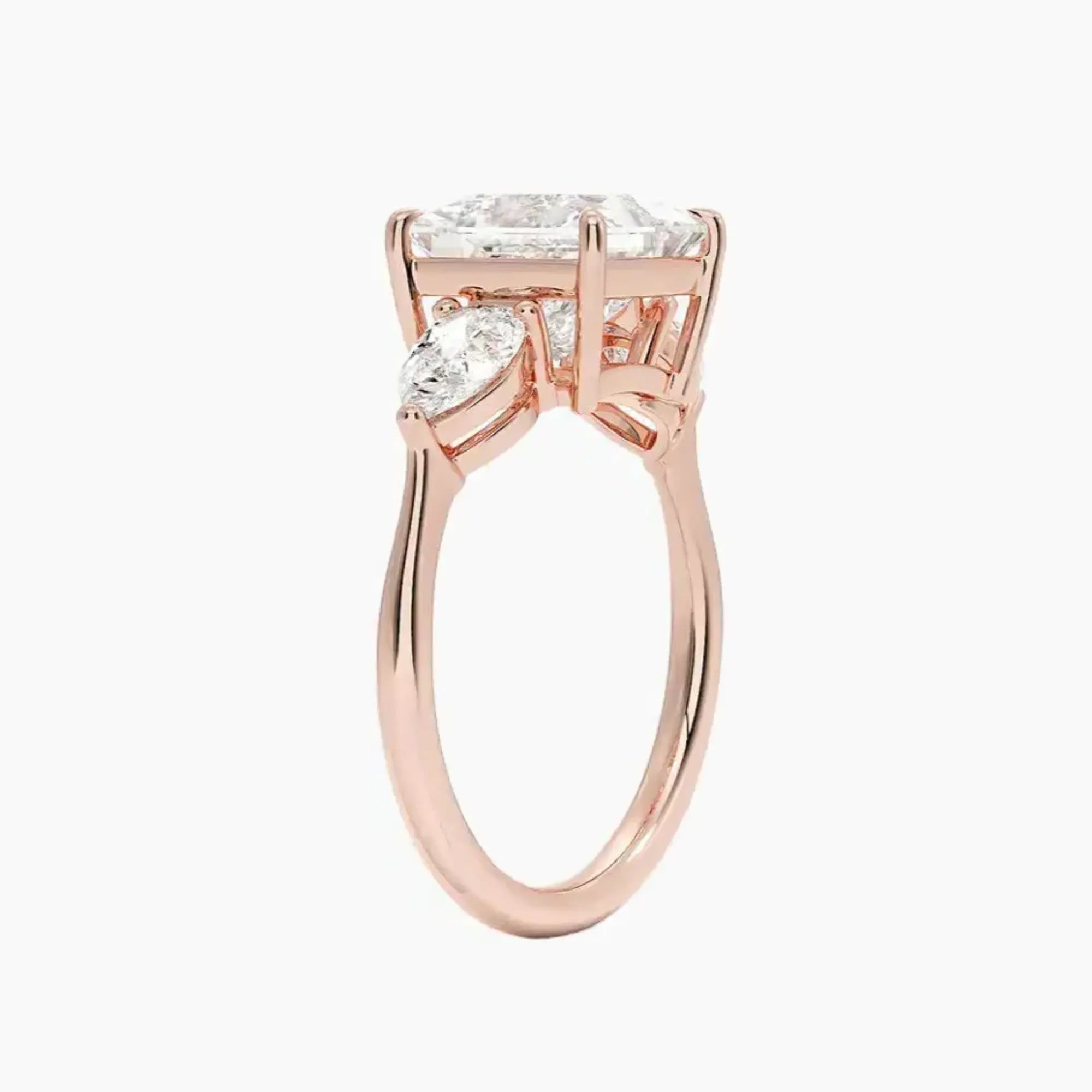 OBSER642 - Calliope Three Stone Princess engagement ring setting view 5