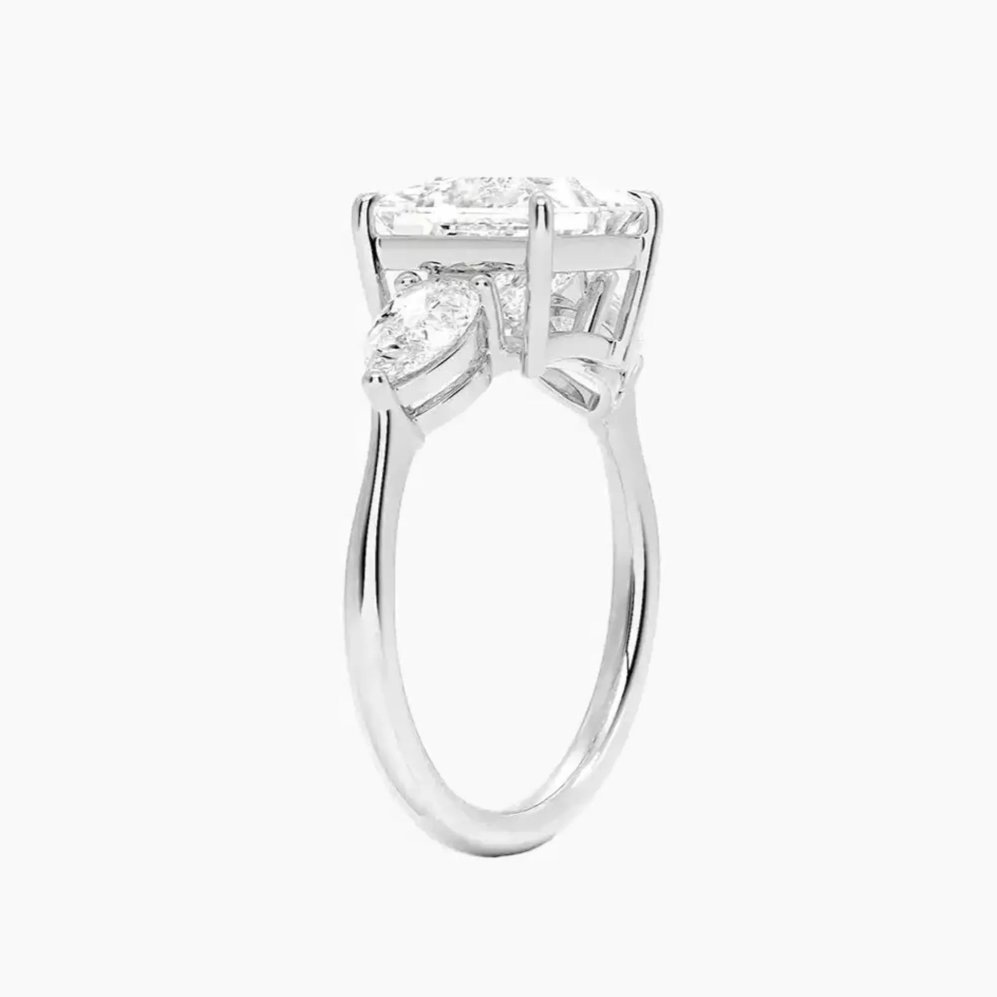 OBSER642 - Calliope Three Stone Princess engagement ring setting view 2