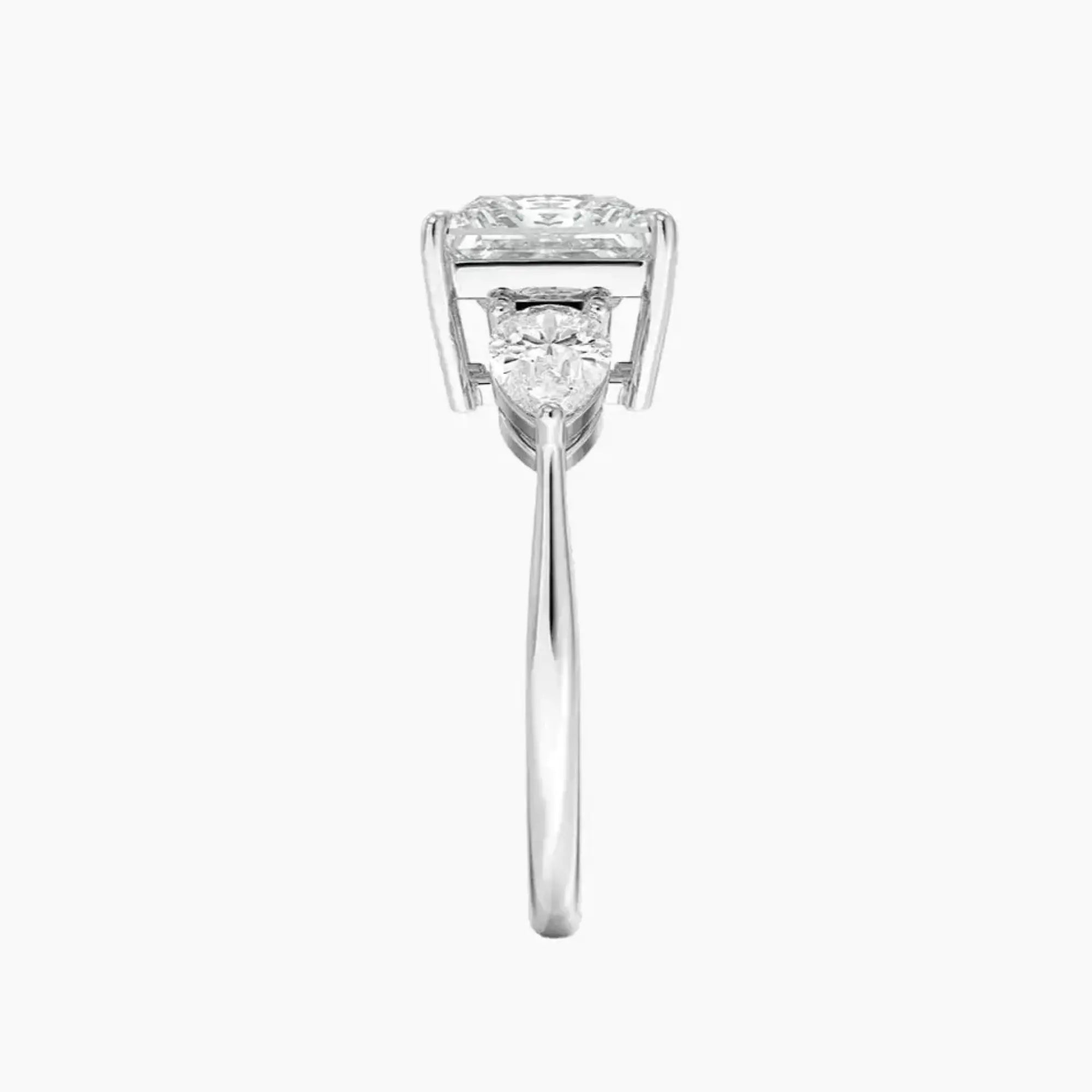 OBSER642 - Calliope Three Stone Princess engagement ring setting view 3