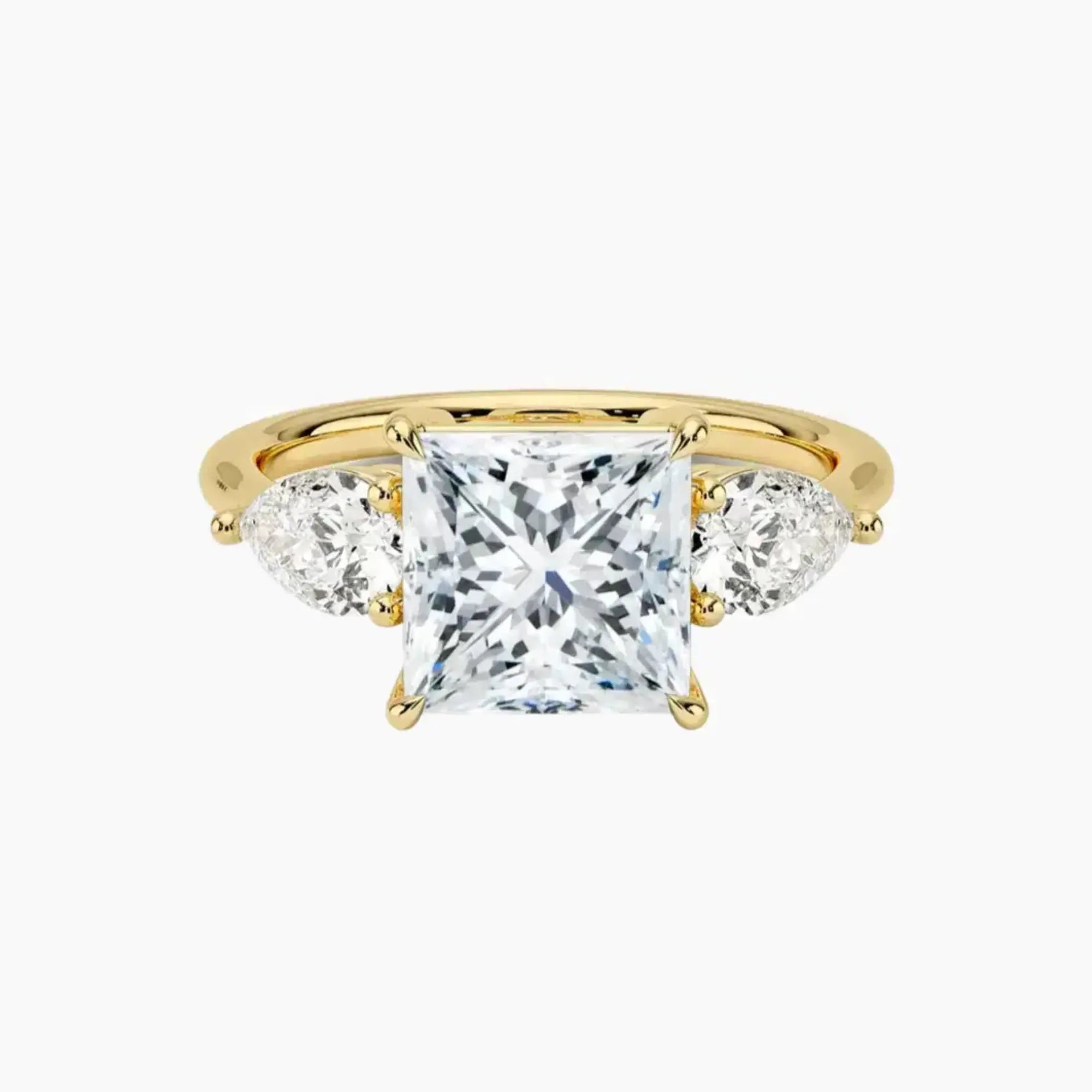 OBSER642 - Calliope Three Stone Princess engagement ring setting view 7