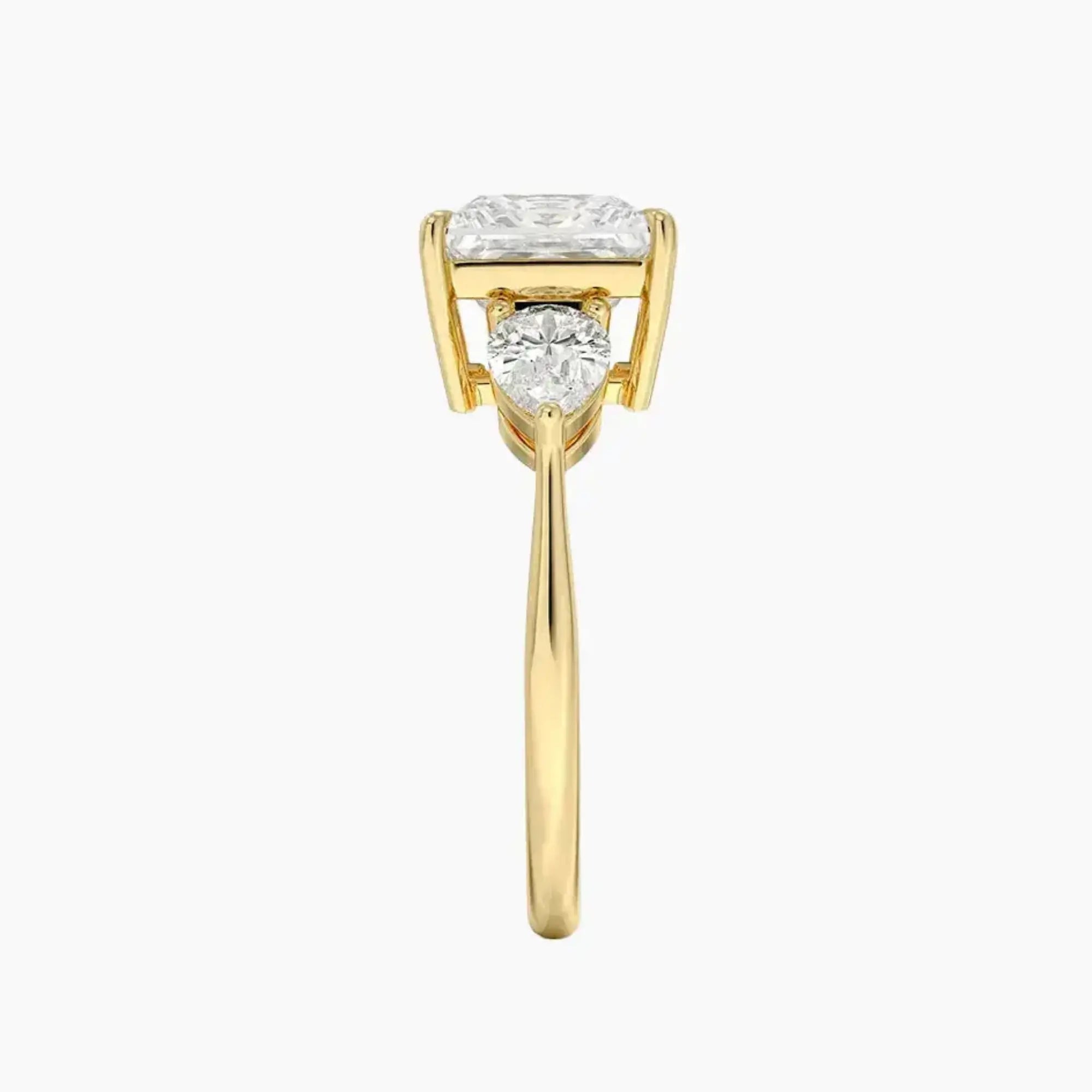 OBSER642 - Calliope Three Stone Princess engagement ring setting view 9