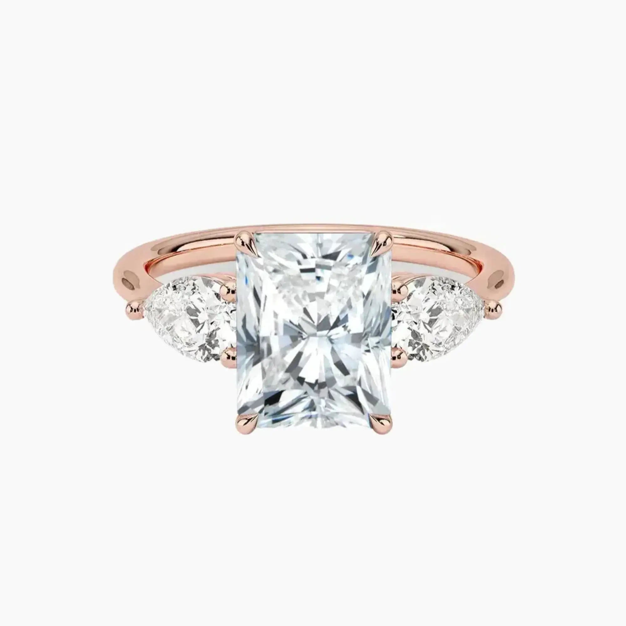 OBSER639 - Calliope Three Stone Radiant engagement ring setting view 4