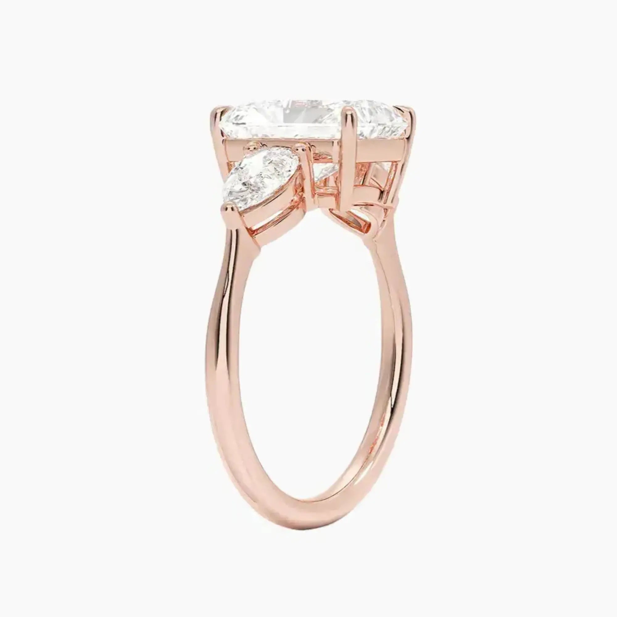OBSER639 - Calliope Three Stone Radiant engagement ring setting view 5