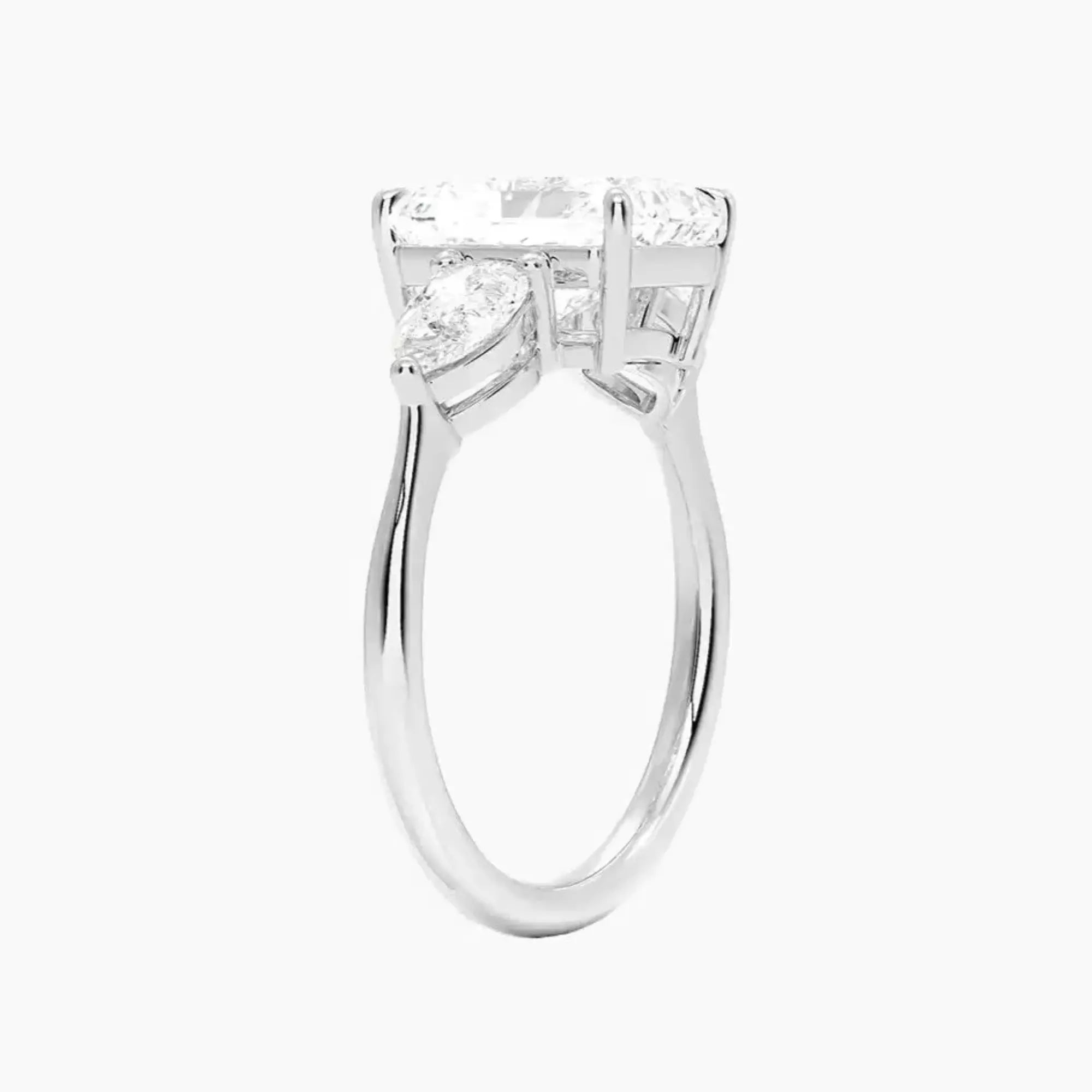 OBSER639 - Calliope Three Stone Radiant engagement ring setting view 2