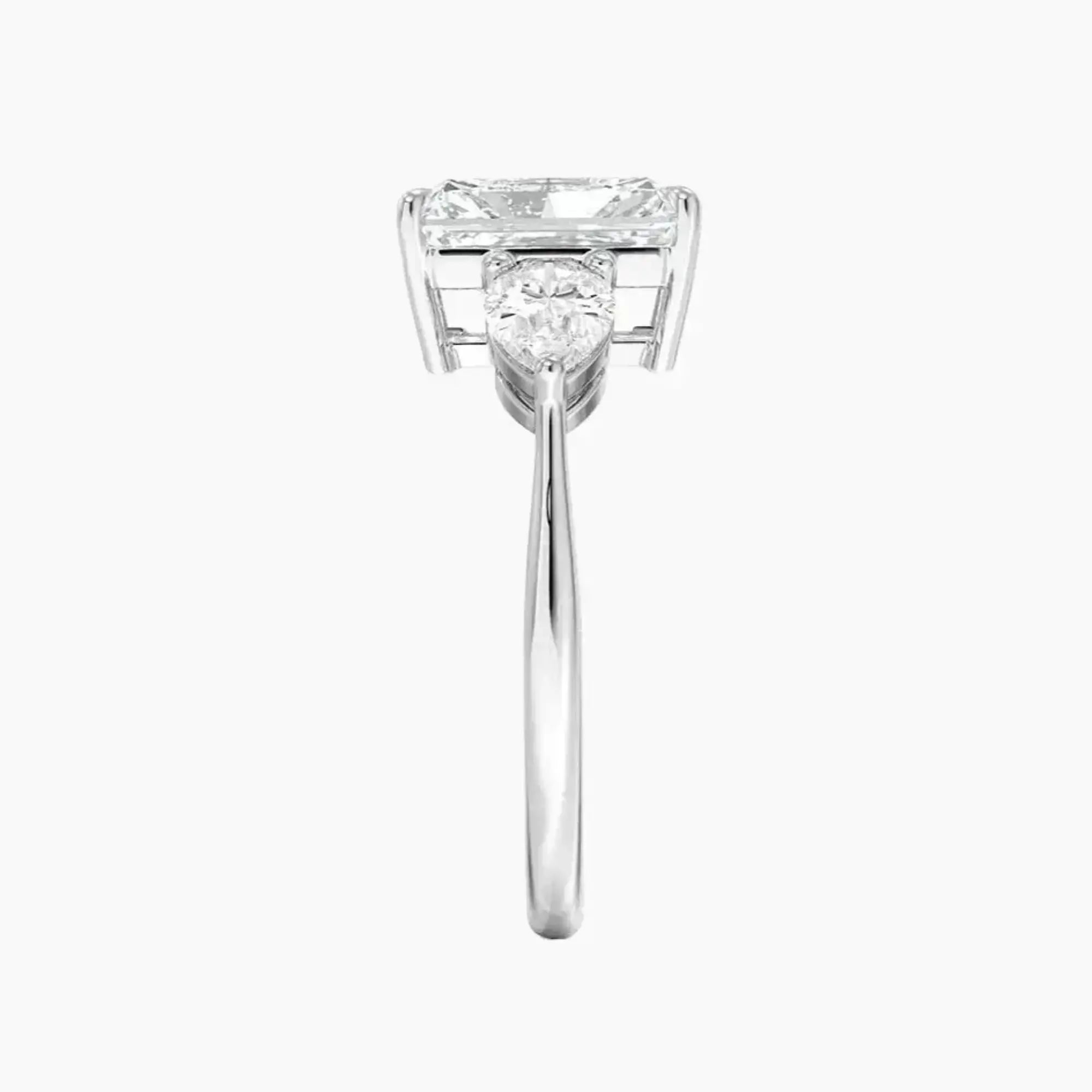 OBSER639 - Calliope Three Stone Radiant engagement ring setting view 3