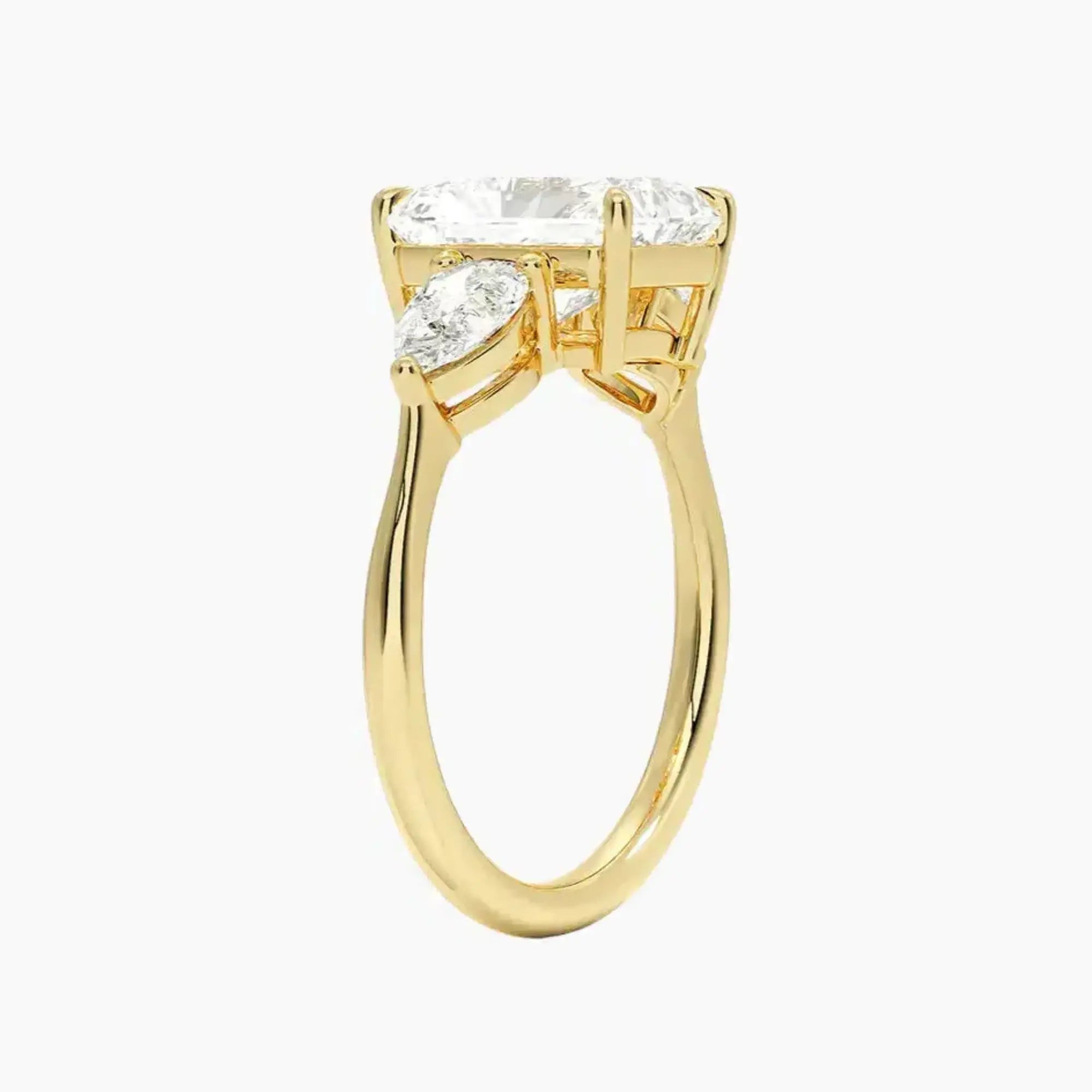 OBSER639 - Calliope Three Stone Radiant engagement ring setting view 8