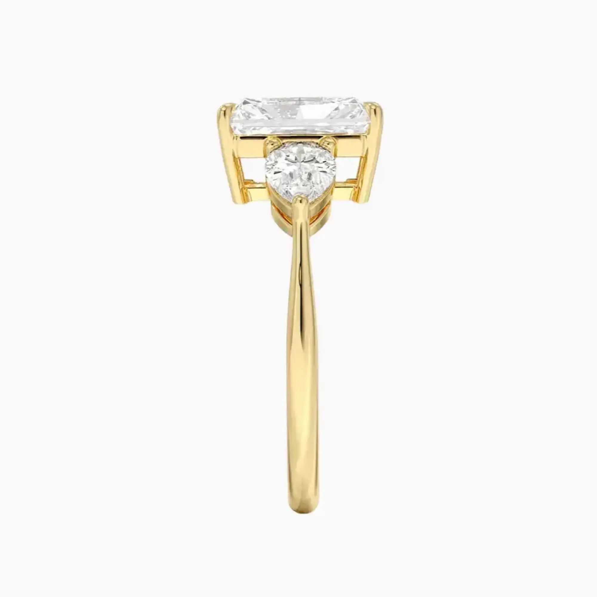 OBSER639 - Calliope Three Stone Radiant engagement ring setting view 9