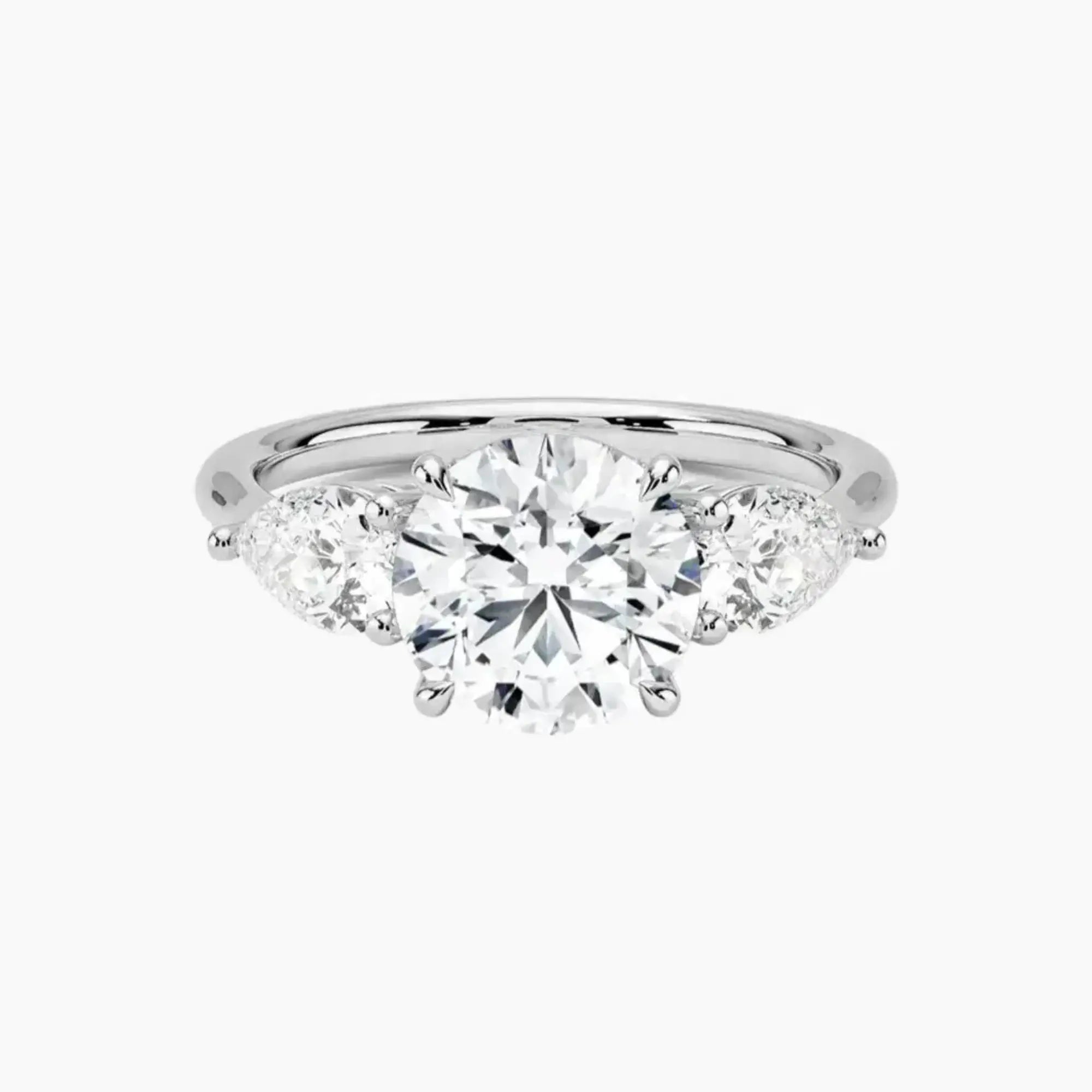 OBSER645 - Calliope Three Stone Round engagement ring setting view 1