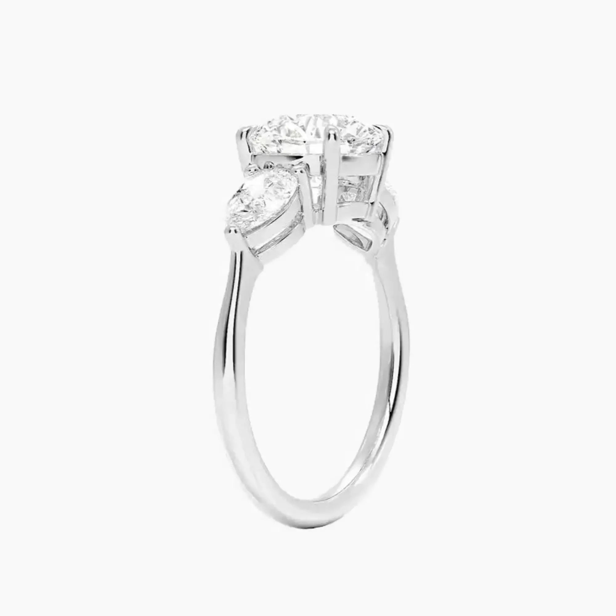 OBSER645 - Calliope Three Stone Round engagement ring setting view 2