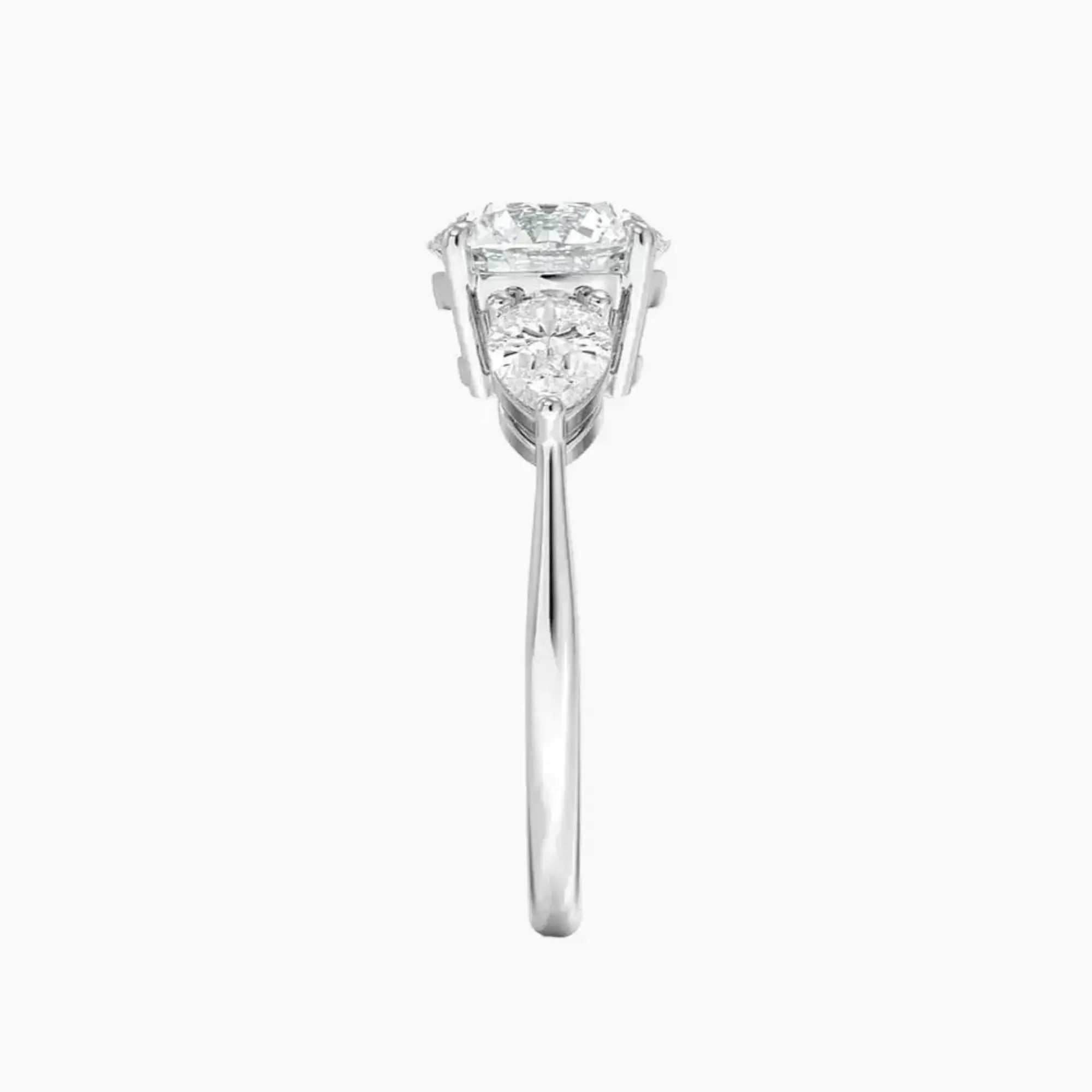 OBSER645 - Calliope Three Stone Round engagement ring setting view 3