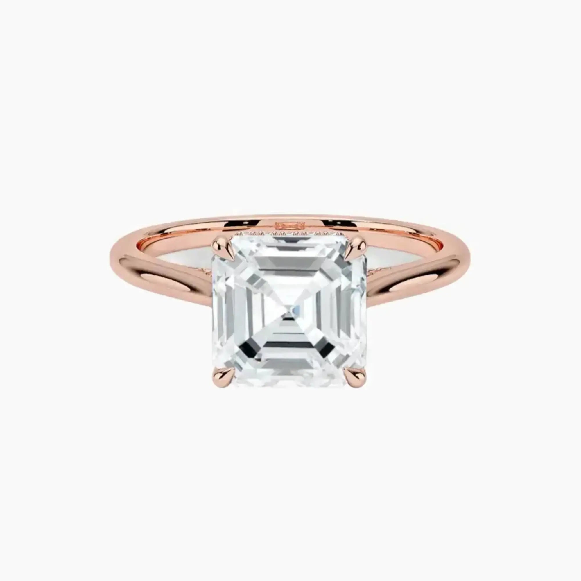 OBSER376 - Hestia Solitaire Asscher engagement ring setting view 4