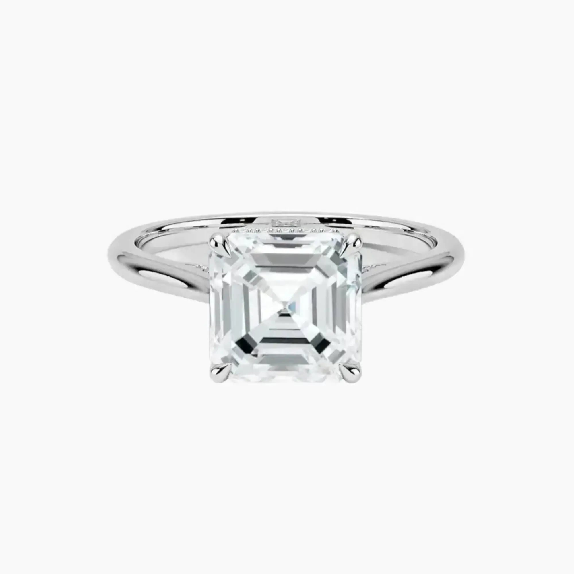 OBSER376 - Hestia Solitaire Asscher engagement ring setting view 1