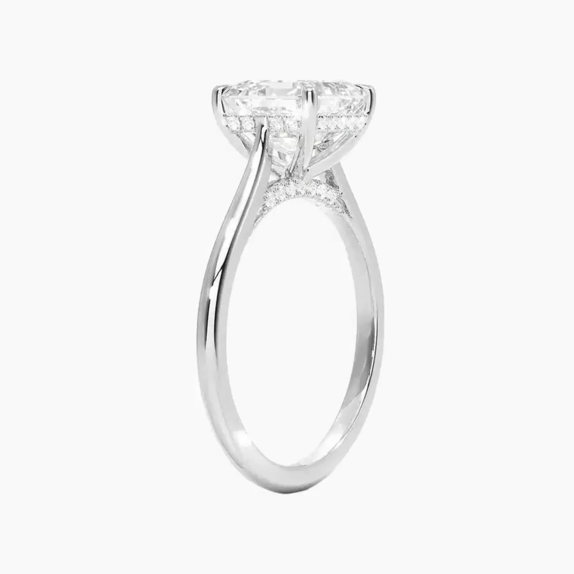 OBSER376 - Hestia Solitaire Asscher engagement ring setting view 2