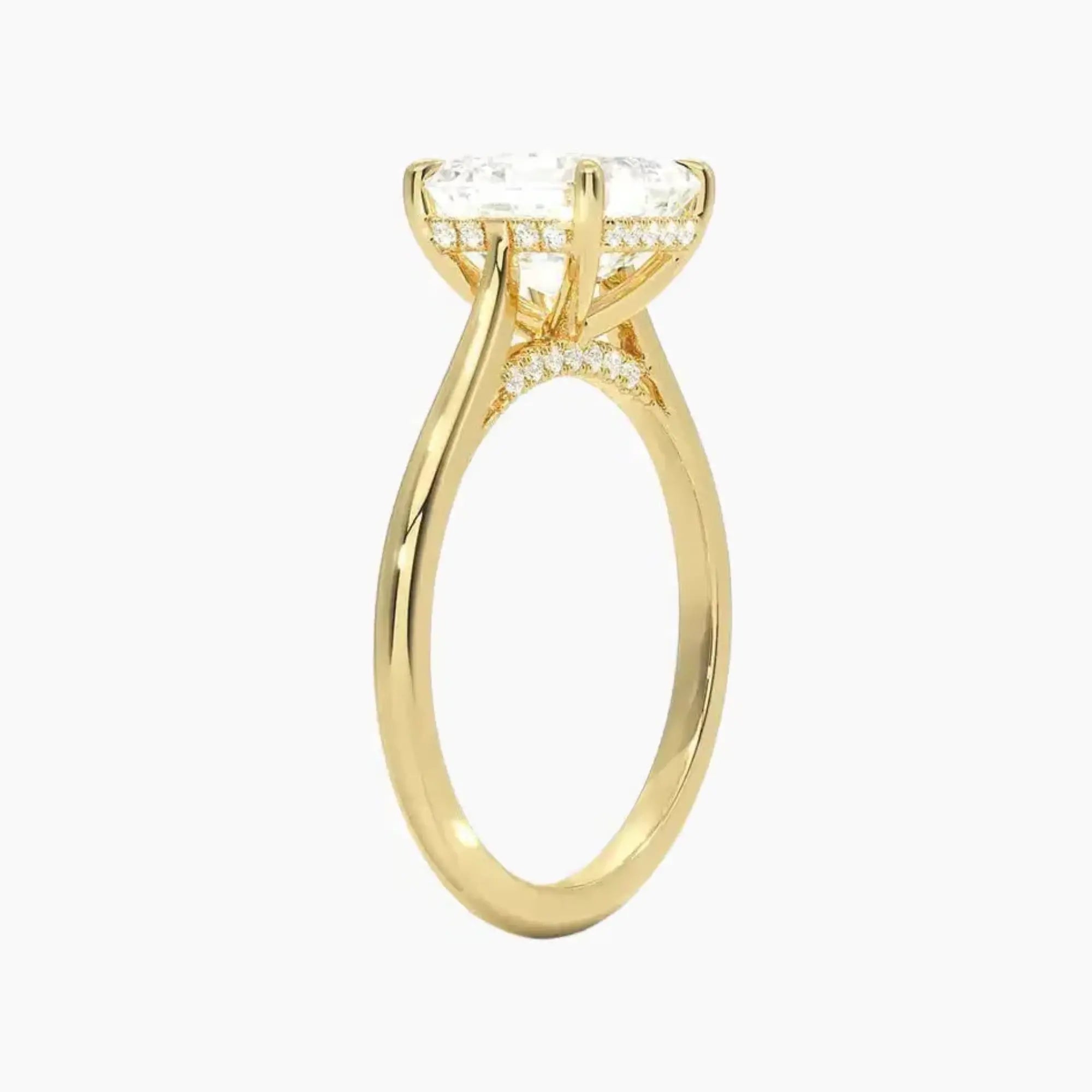 OBSER376 - Hestia Solitaire Asscher engagement ring setting view 8