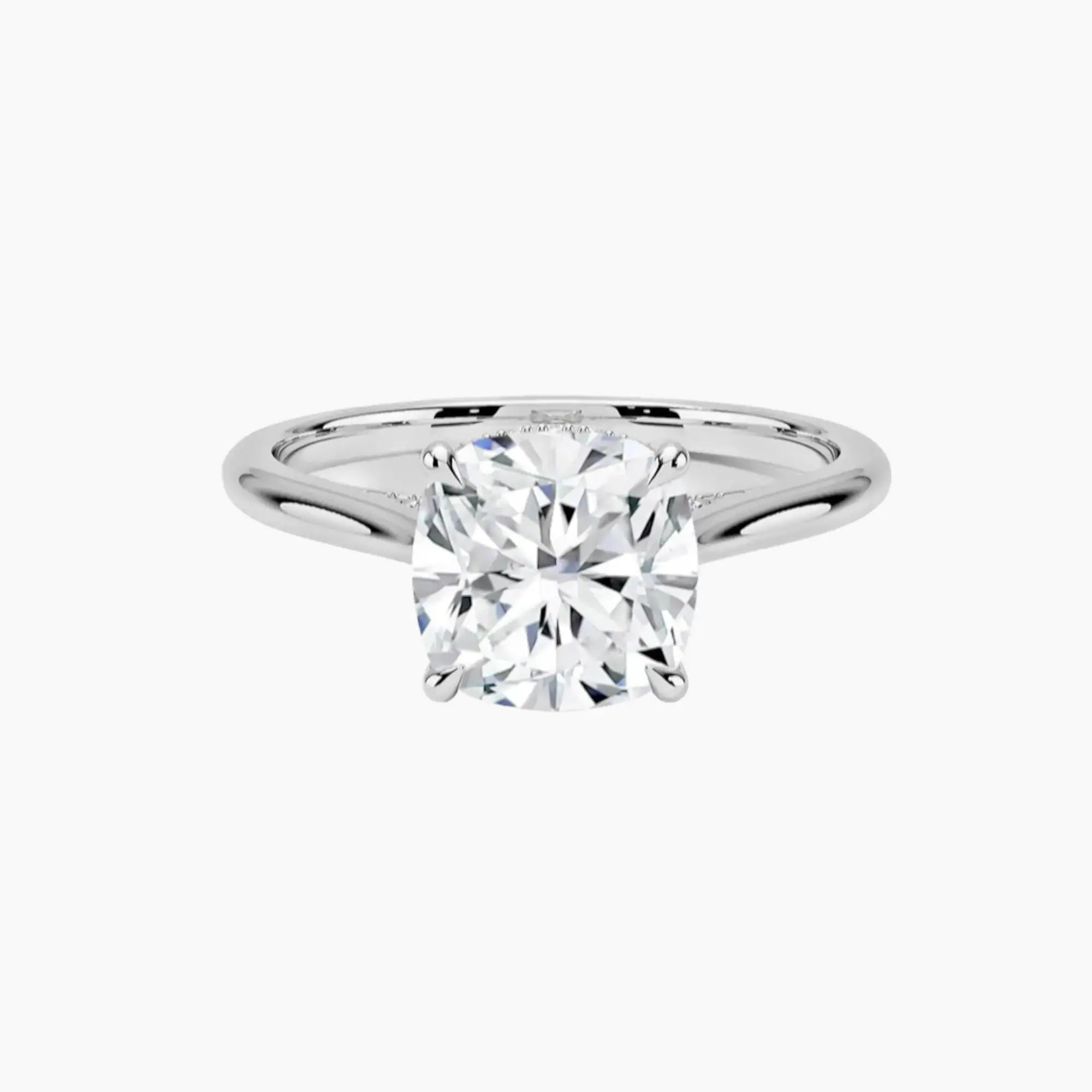 OBSER036 - Hestia Solitaire Cushion engagement ring setting view 1