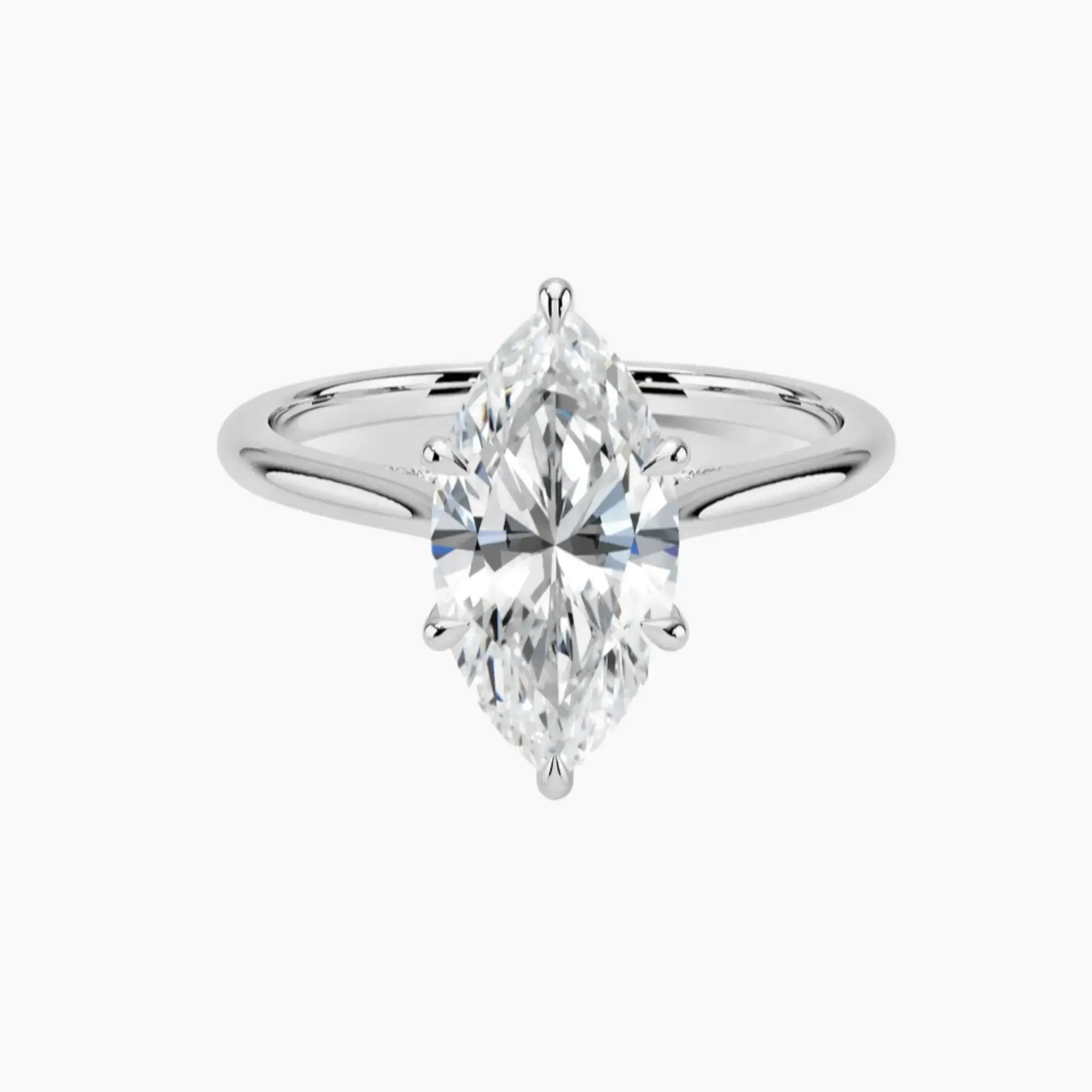 OBSER004 - Hestia Solitaire Marquise engagement ring setting view 1
