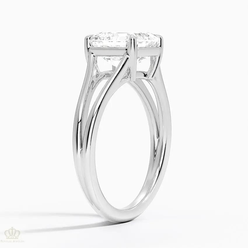 Asscher Tressa Split Shank Solitaire Engagement Ring [Setting Only] - EC106A CHARLISA™