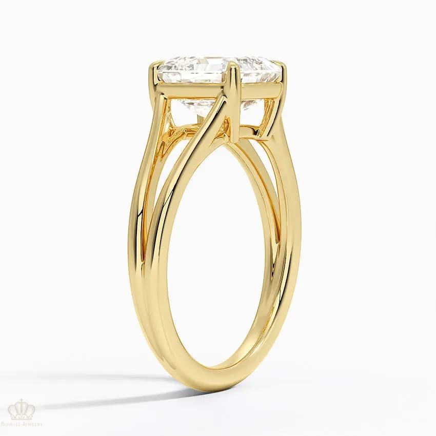 Asscher Tressa Split Shank Solitaire Engagement Ring [Setting Only] - EC106A CHARLISA™