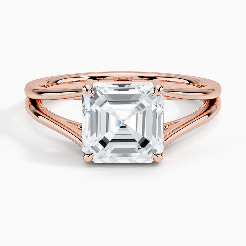 Asscher Tressa Split Shank Solitaire Engagement Ring [Setting Only] - EC106A CHARLISA™