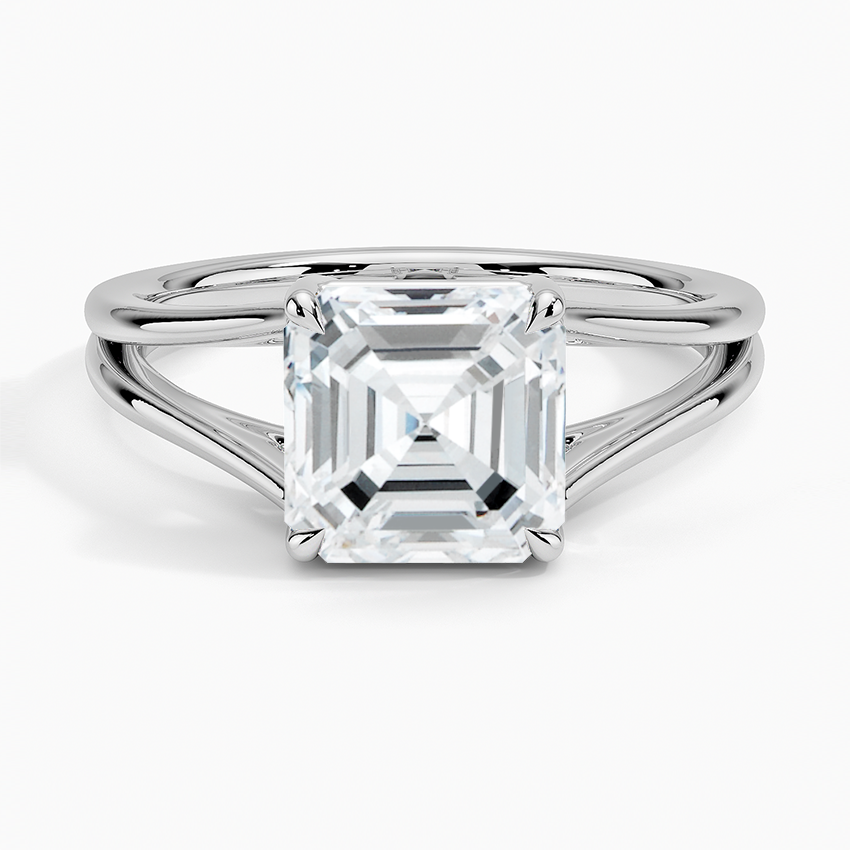 Asscher Tressa Split Shank Solitaire Engagement Ring [Setting Only] - EC106A CHARLISA™