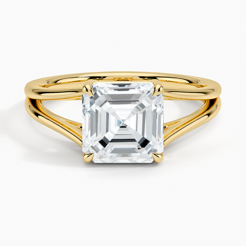 Asscher Tressa Split Shank Solitaire Engagement Ring [Setting Only] - EC106A CHARLISA™