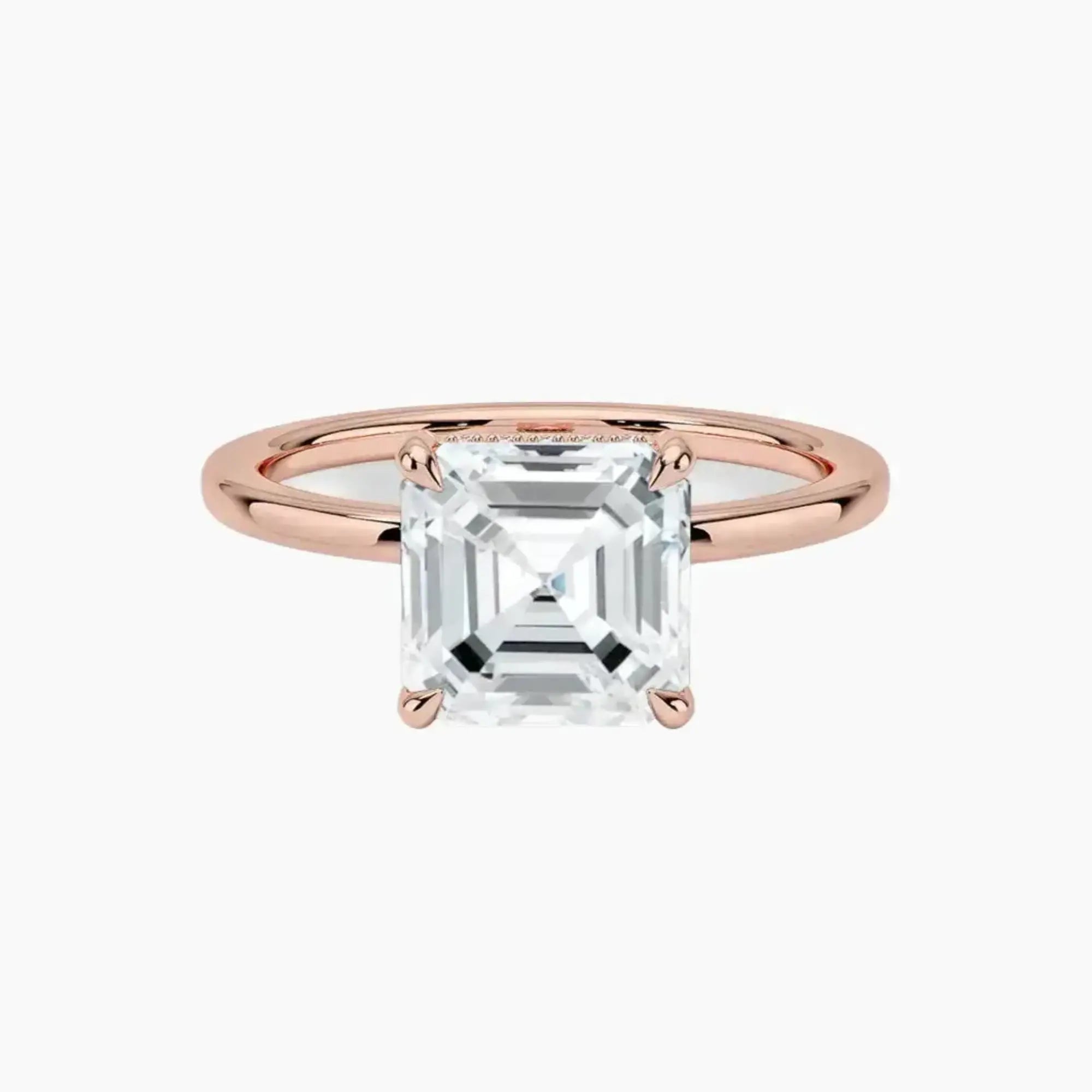 OBSER379 - Dahlia Solitaire Asscher engagement ring setting view 4