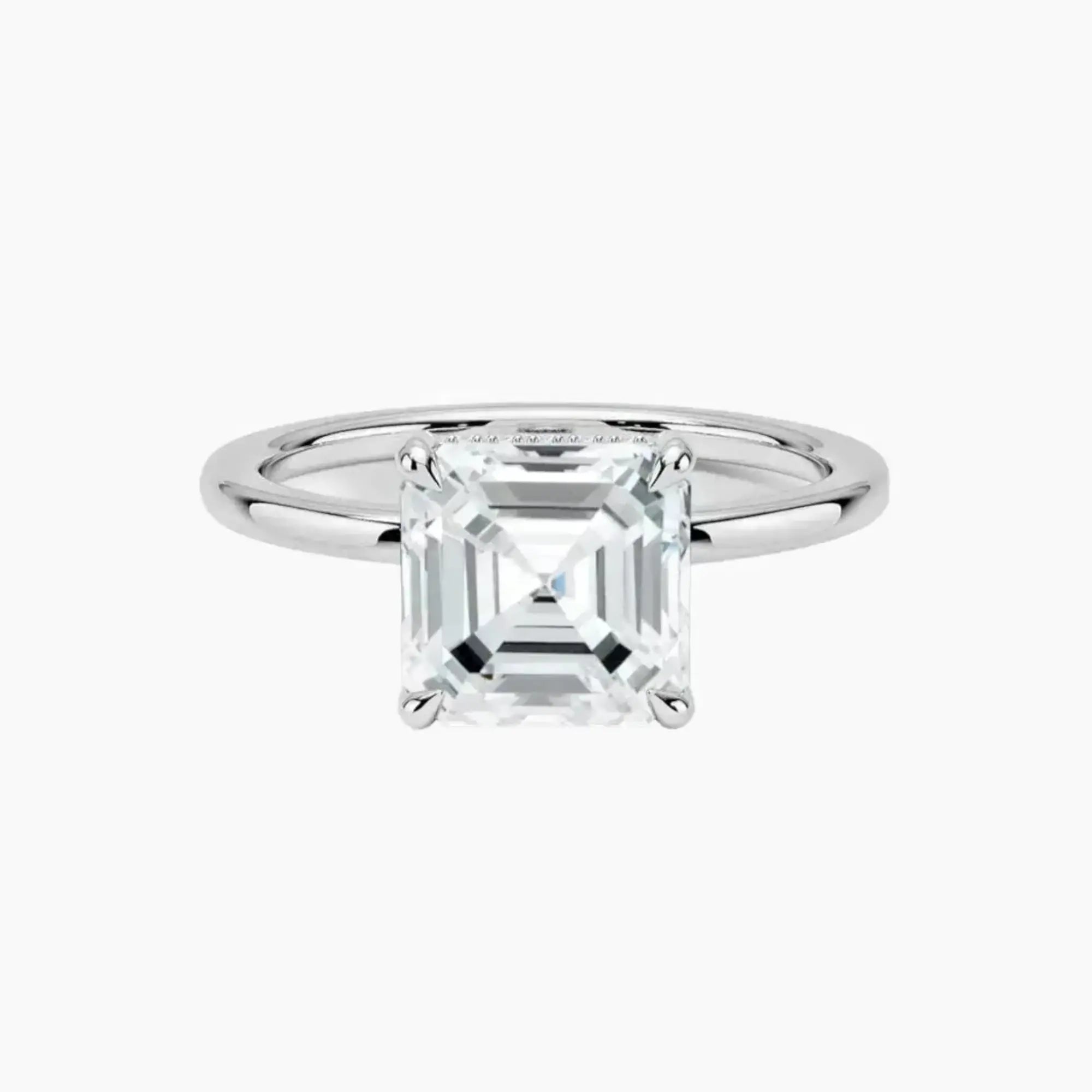 OBSER379 - Dahlia Solitaire Asscher engagement ring setting view 1