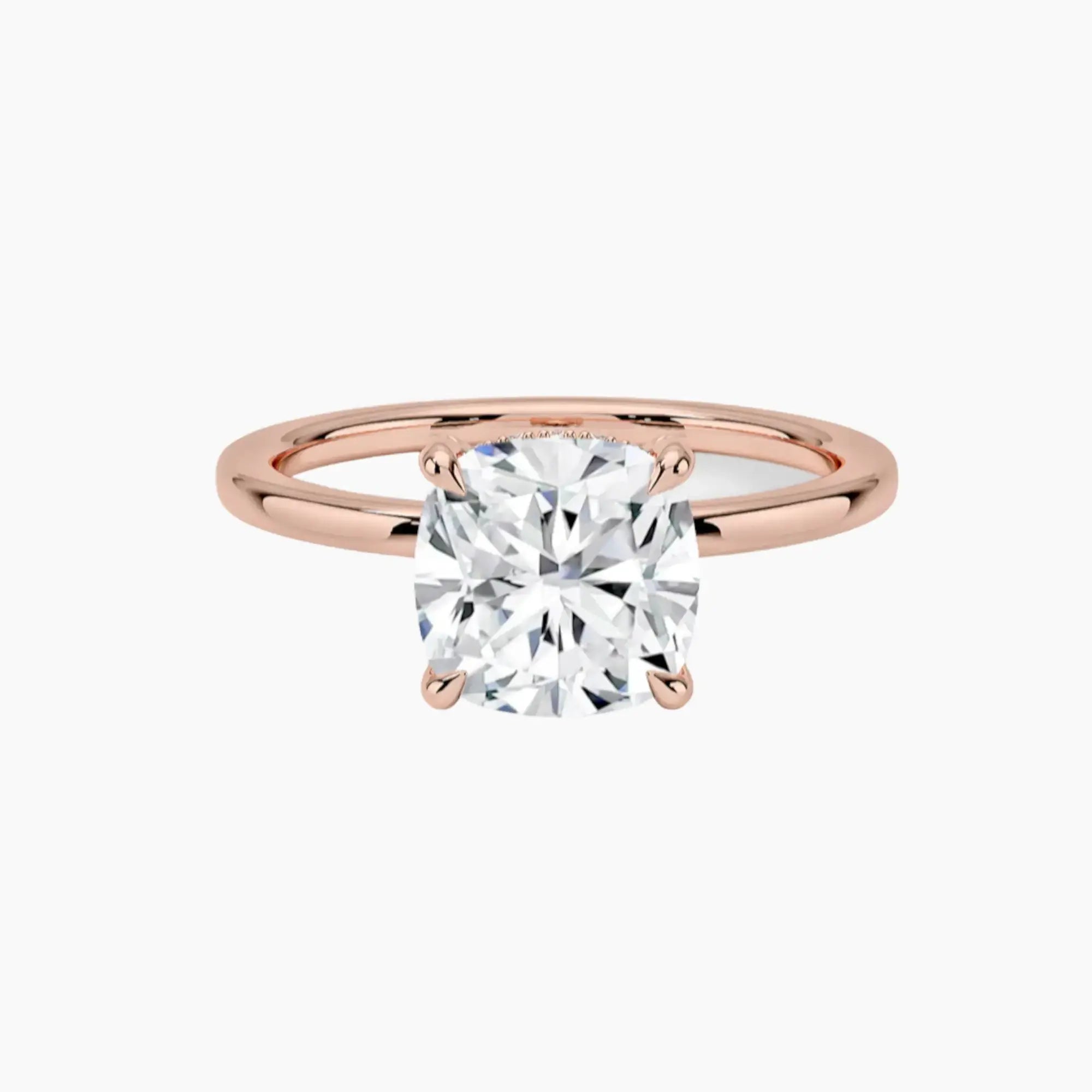OBSER383 - Dahlia Solitaire Cushion engagement ring setting view 4