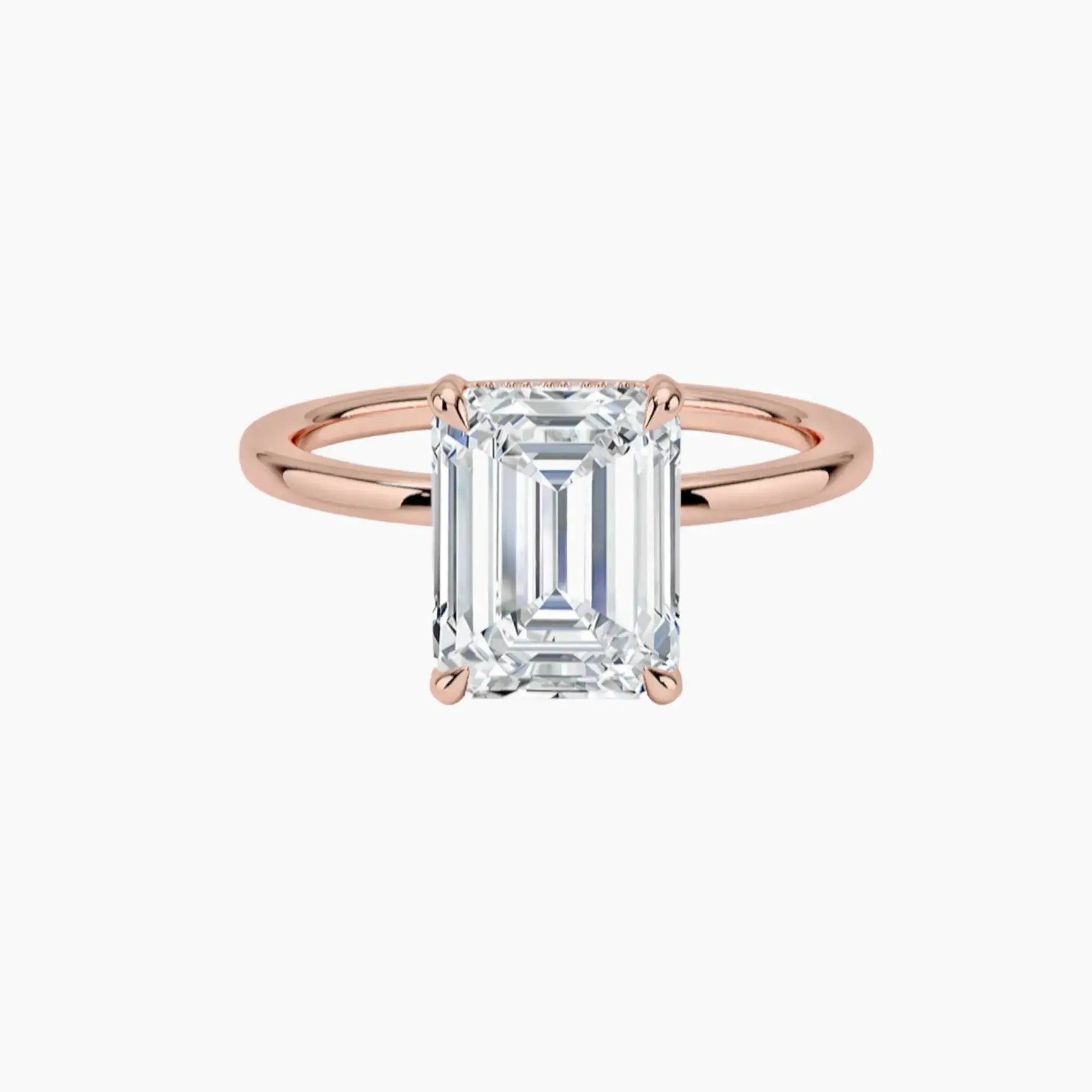 OBSER380 - Dahlia Solitaire Emerald engagement ring setting view 4