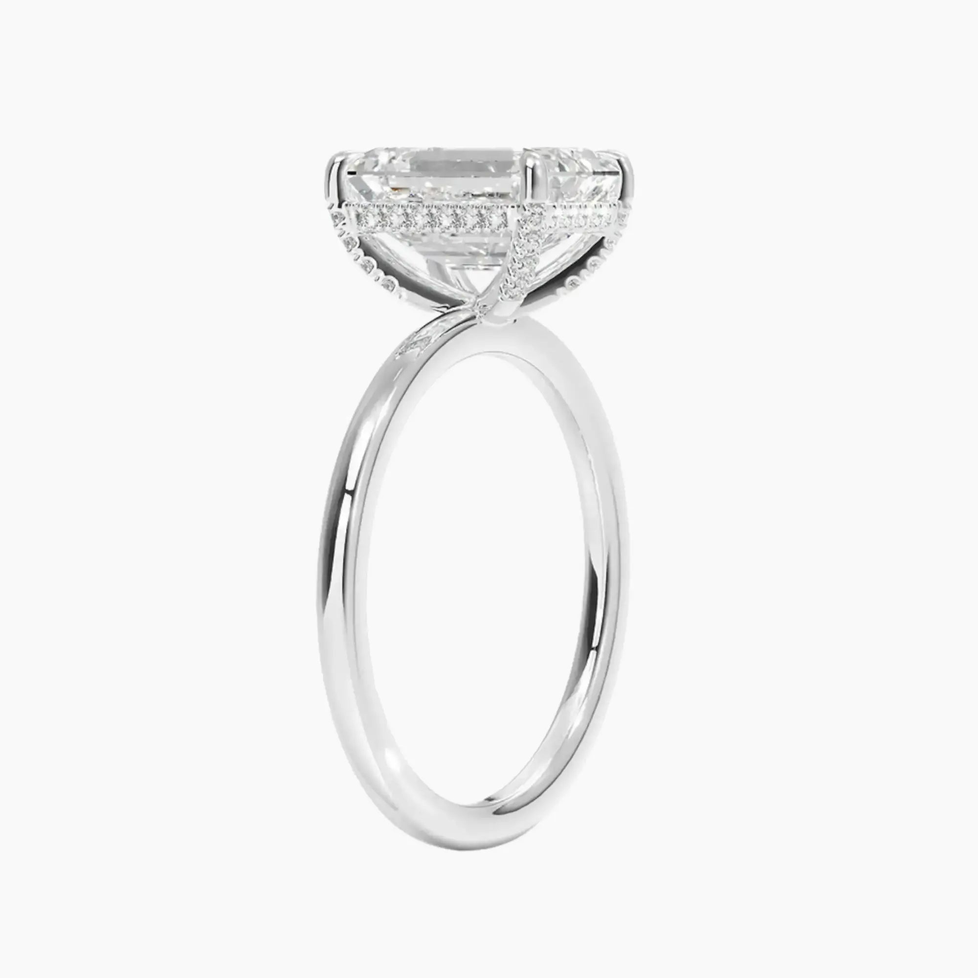 OBSER380 - Dahlia Solitaire Emerald engagement ring setting view 2