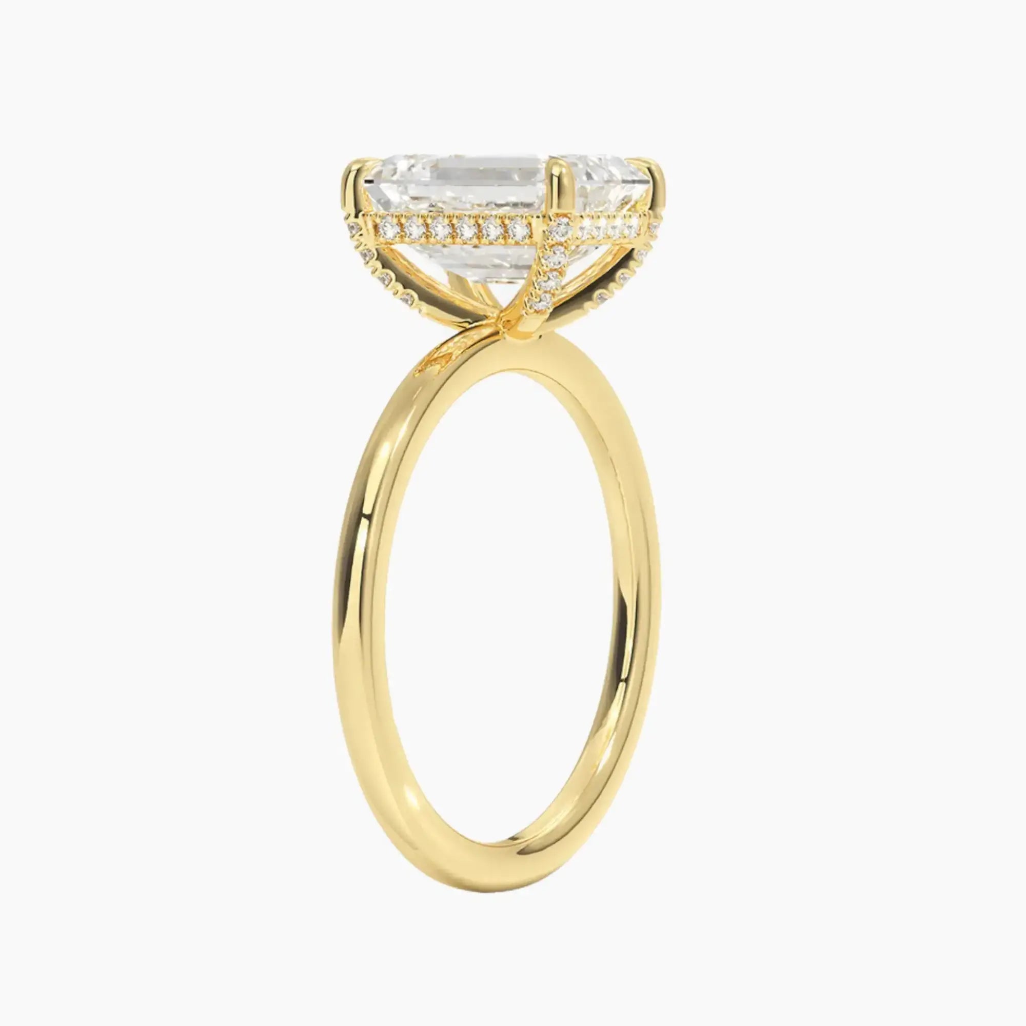 OBSER380 - Dahlia Solitaire Emerald engagement ring setting view 8