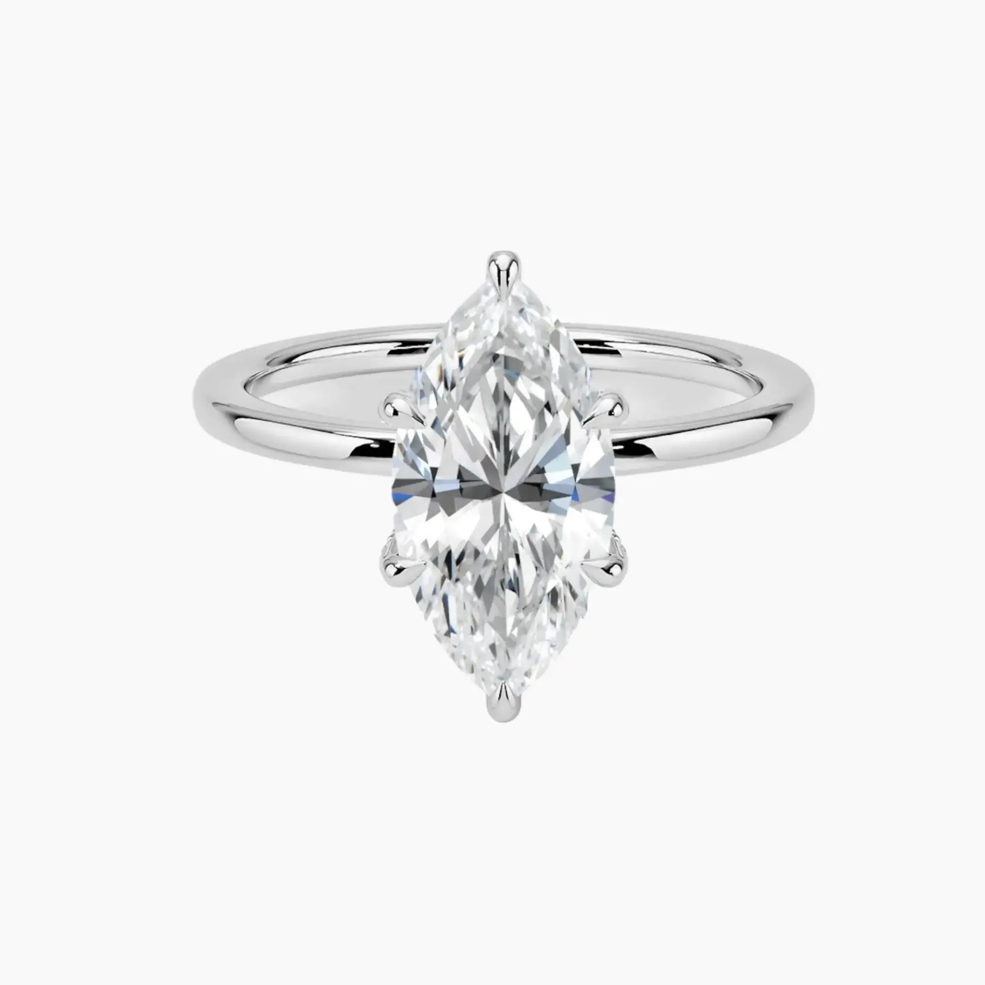 OBSER099 - Dahlia Solitaire Marquise engagement ring setting view 1