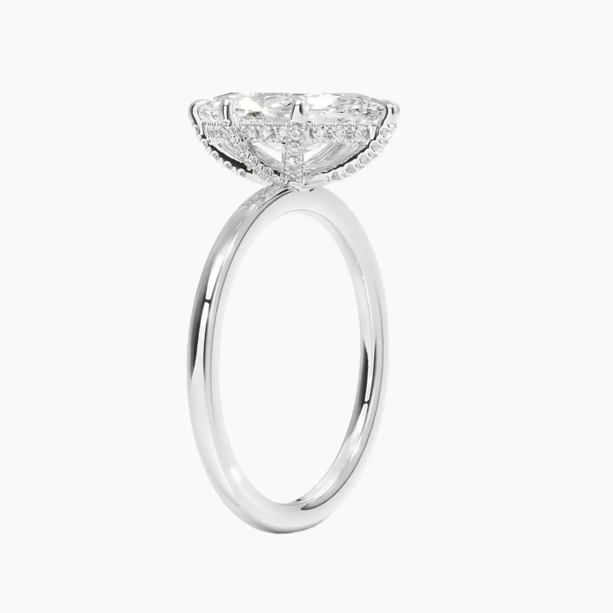 OBSER099 - Dahlia Solitaire Marquise engagement ring setting view 2