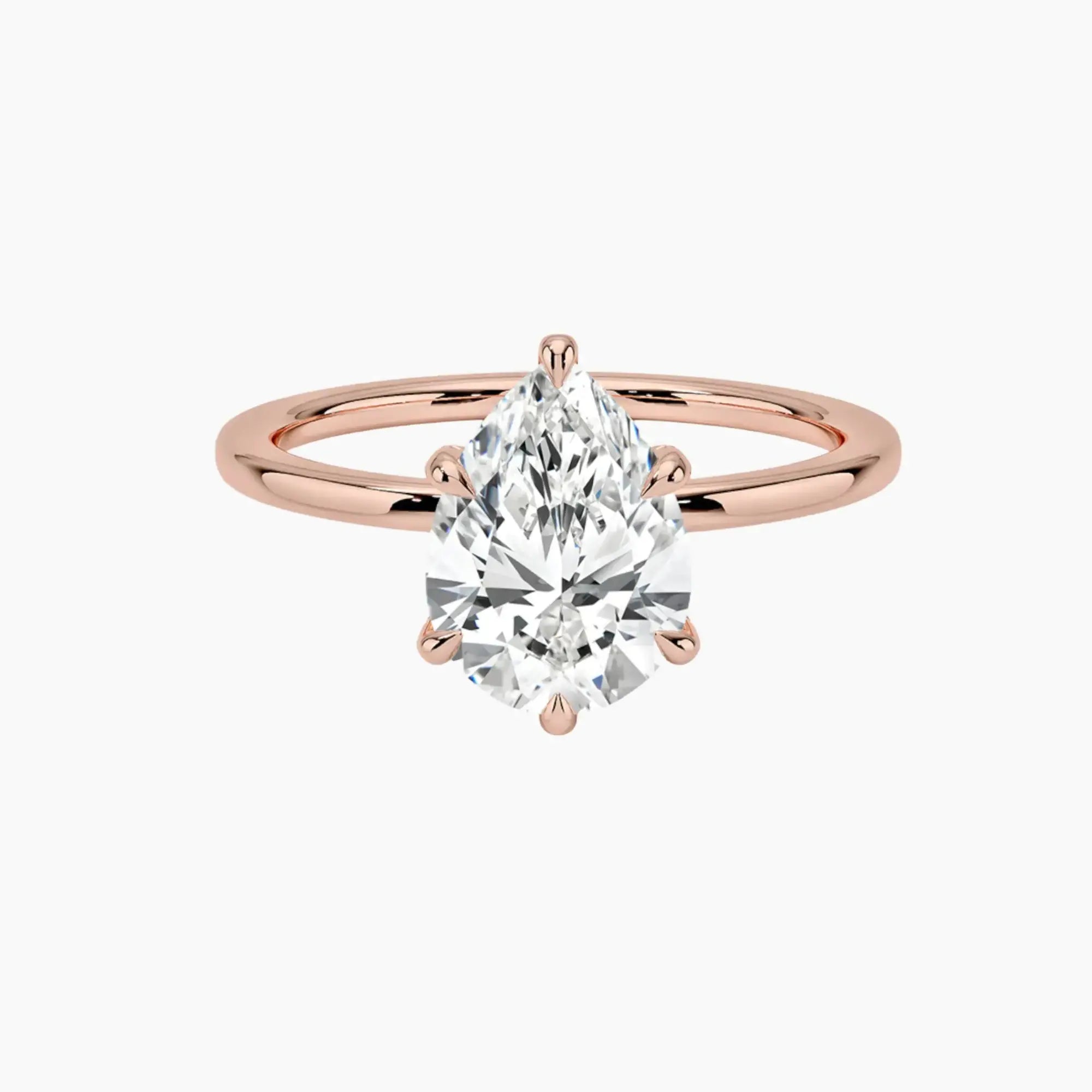 OBSER382 - Dahlia Solitaire Pear engagement ring setting view 4