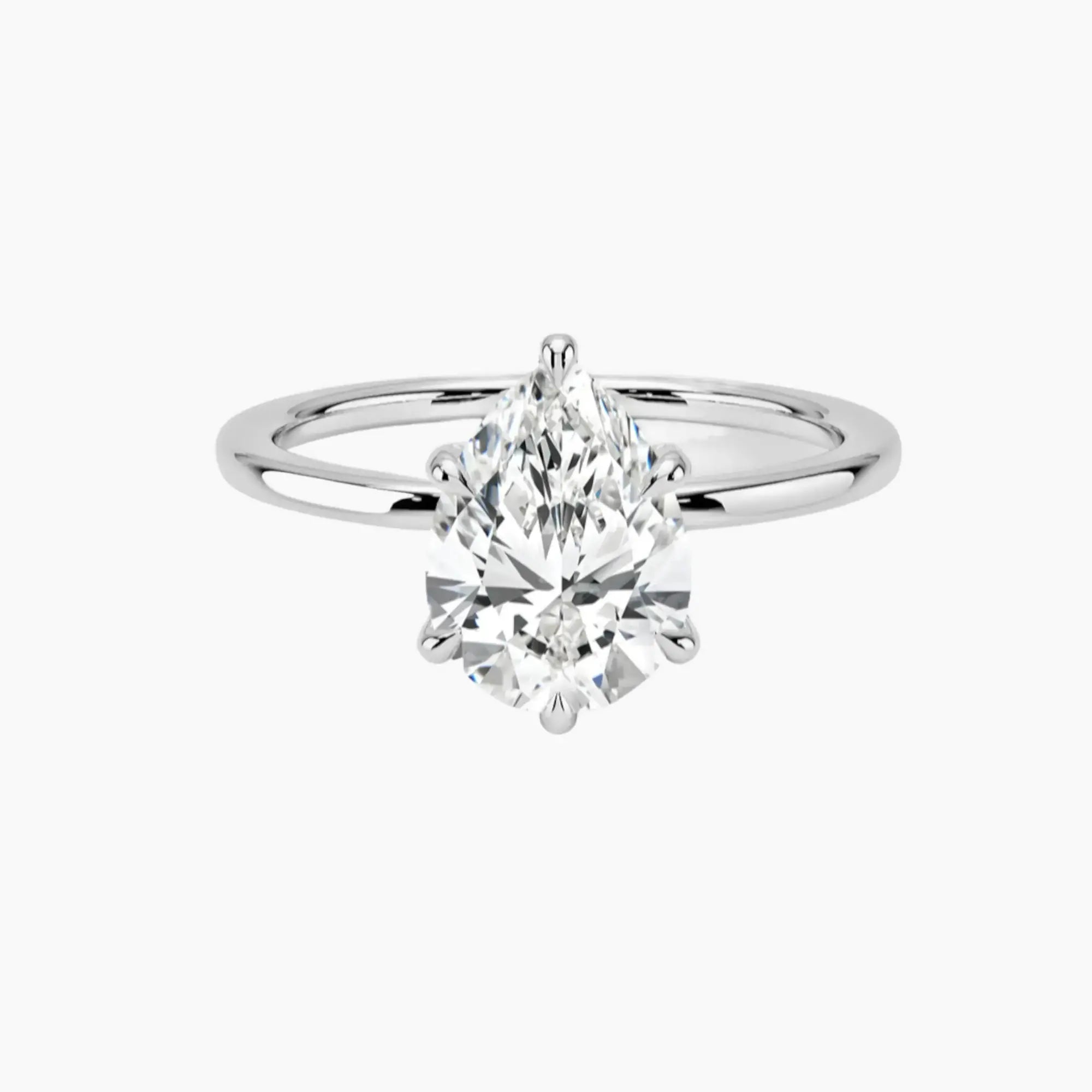 OBSER382 - Dahlia Solitaire Pear engagement ring setting view 1