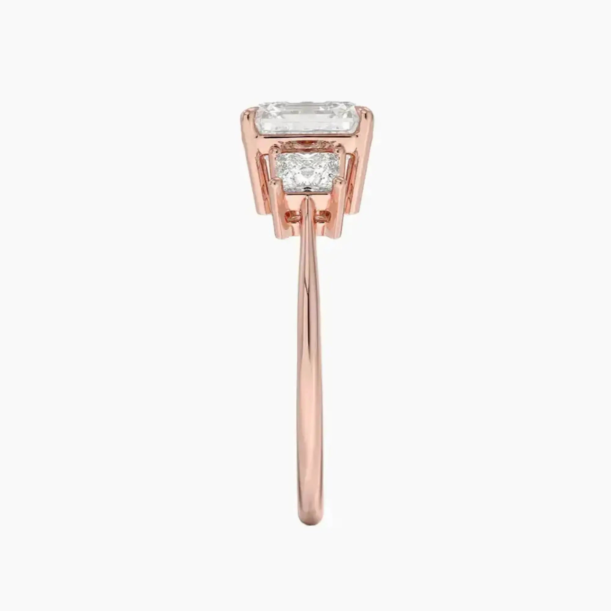 OBSER534 - Vespera Three Stone Asscher engagement ring setting view 6