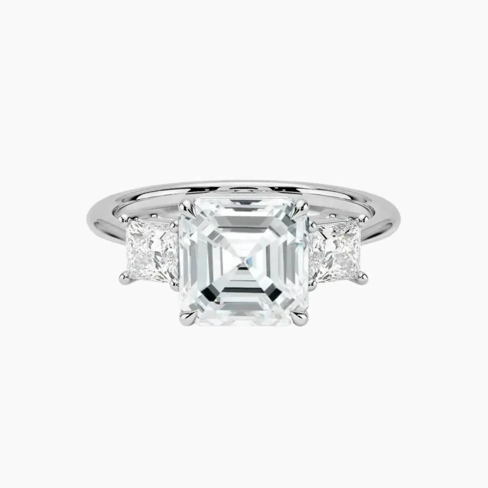 OBSER534 - Vespera Three Stone Asscher engagement ring setting view 1