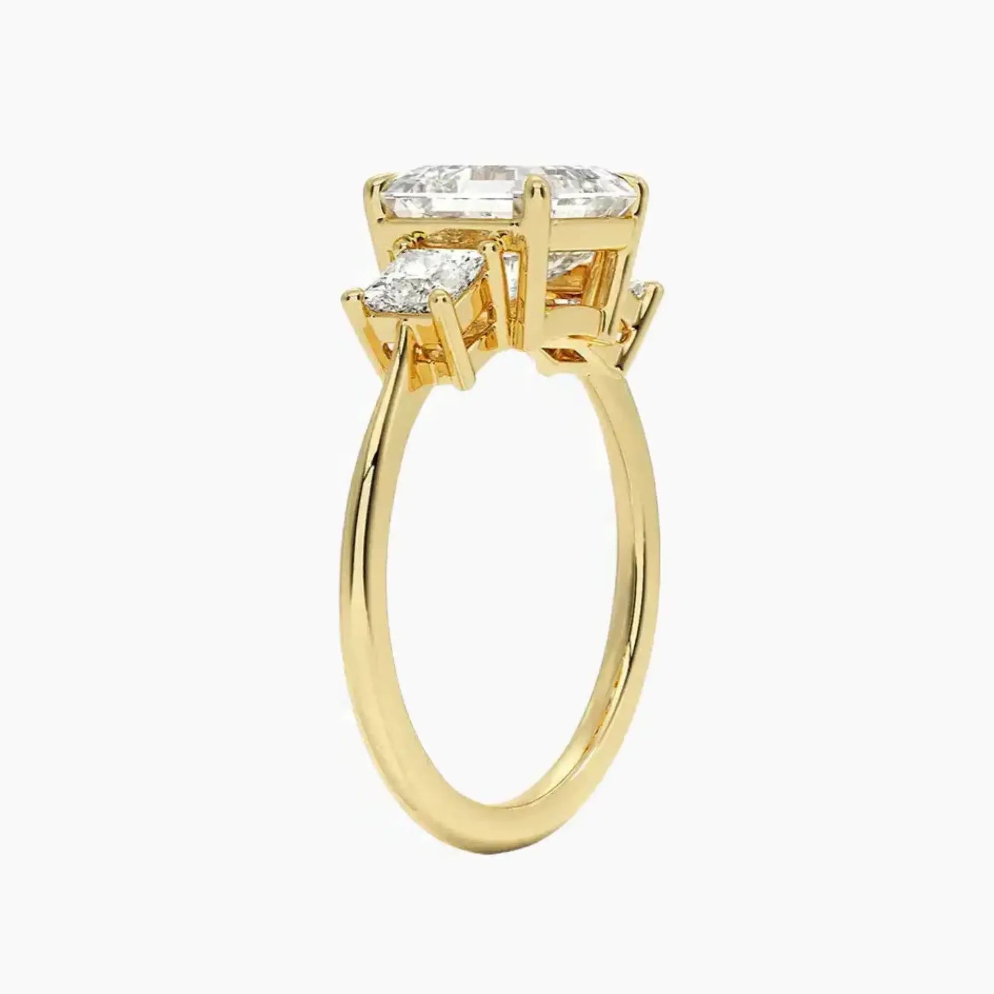 OBSER534 - Vespera Three Stone Asscher engagement ring setting view 8