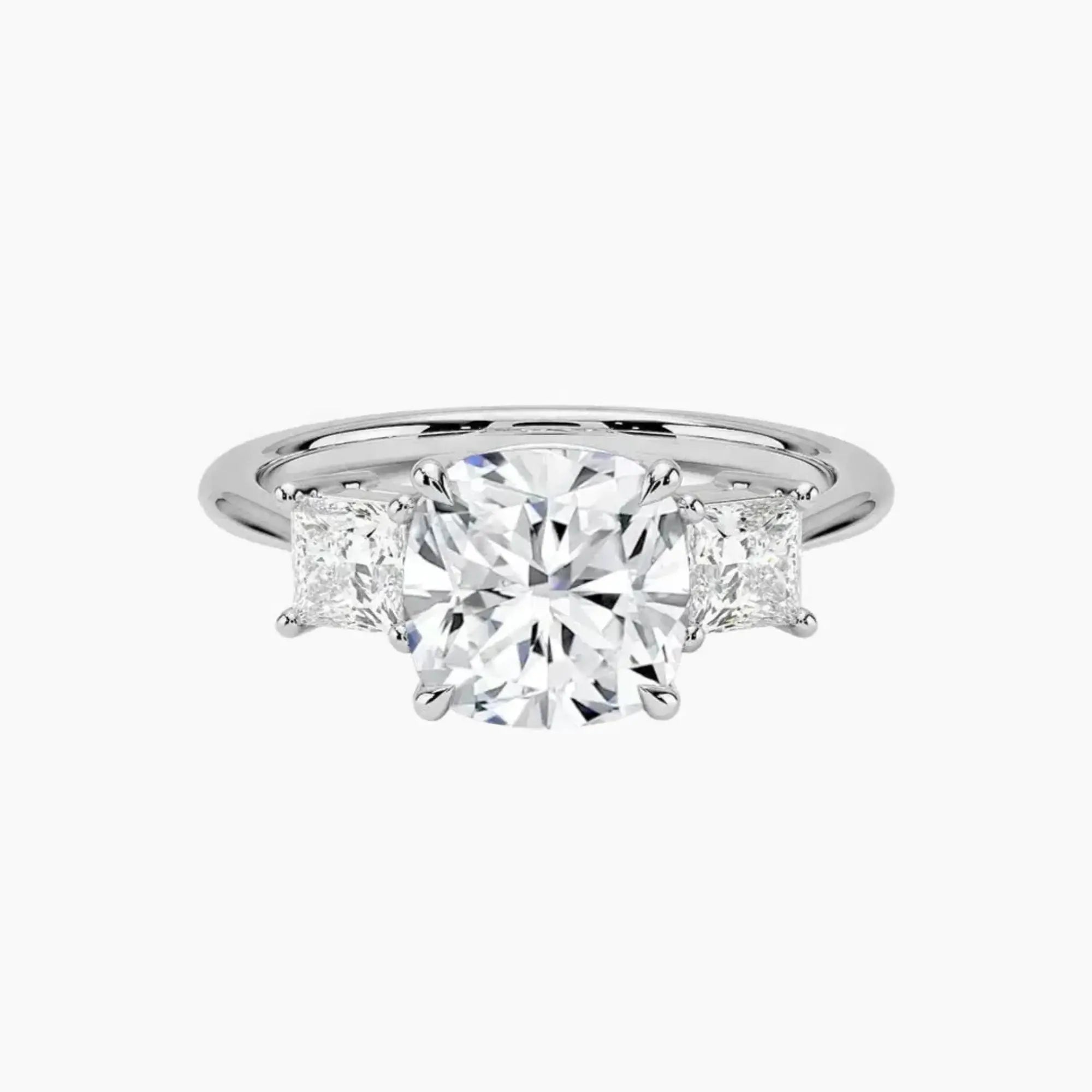OBSER539 - Vespera Three Stone Cushion engagement ring setting view 1