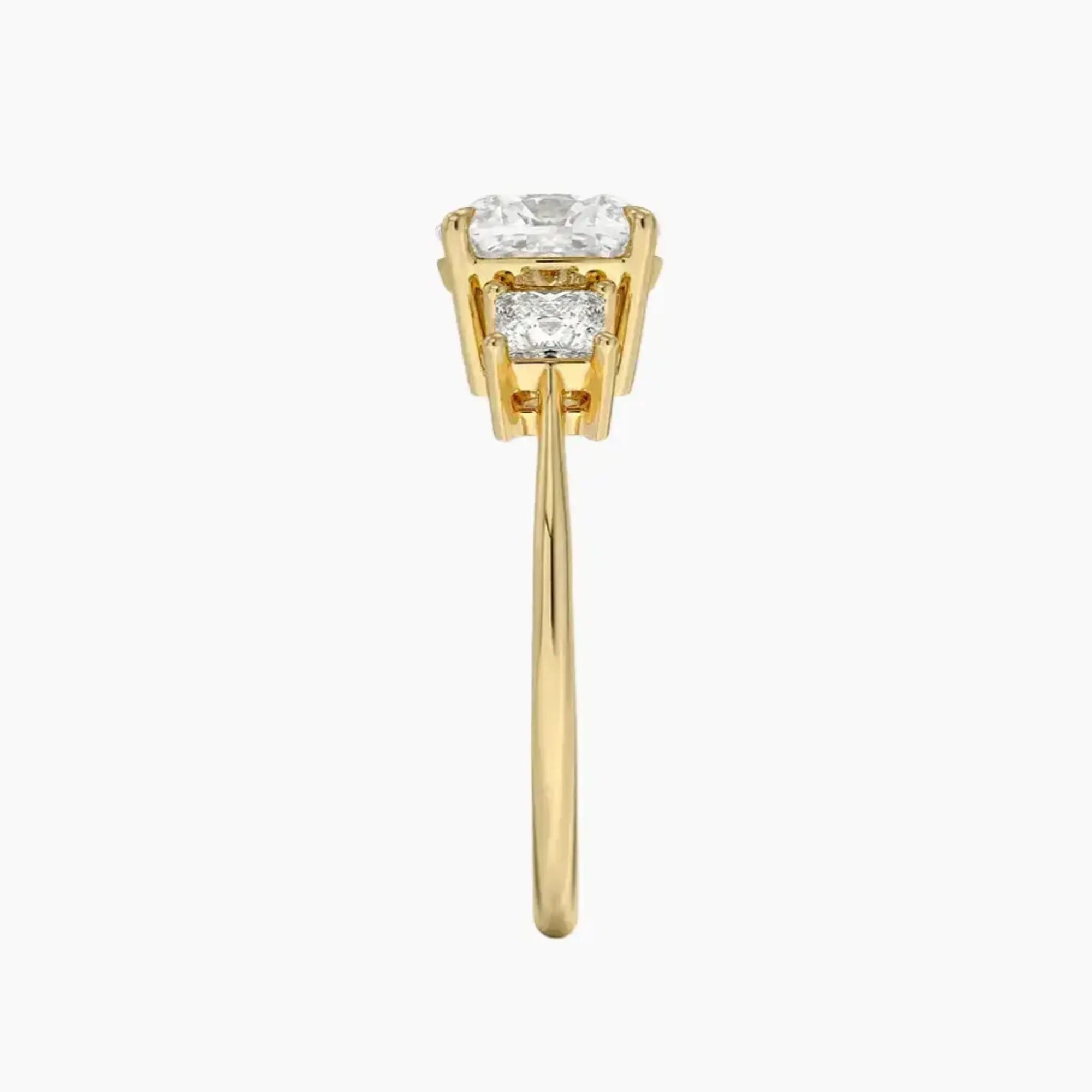 OBSER539 - Vespera Three Stone Cushion engagement ring setting view 9