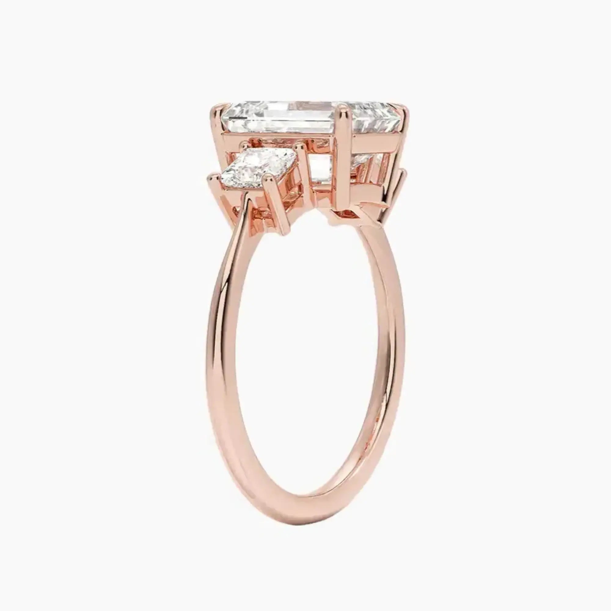 OBSER536 - Vespera Three Stone Emerald engagement ring setting view 5
